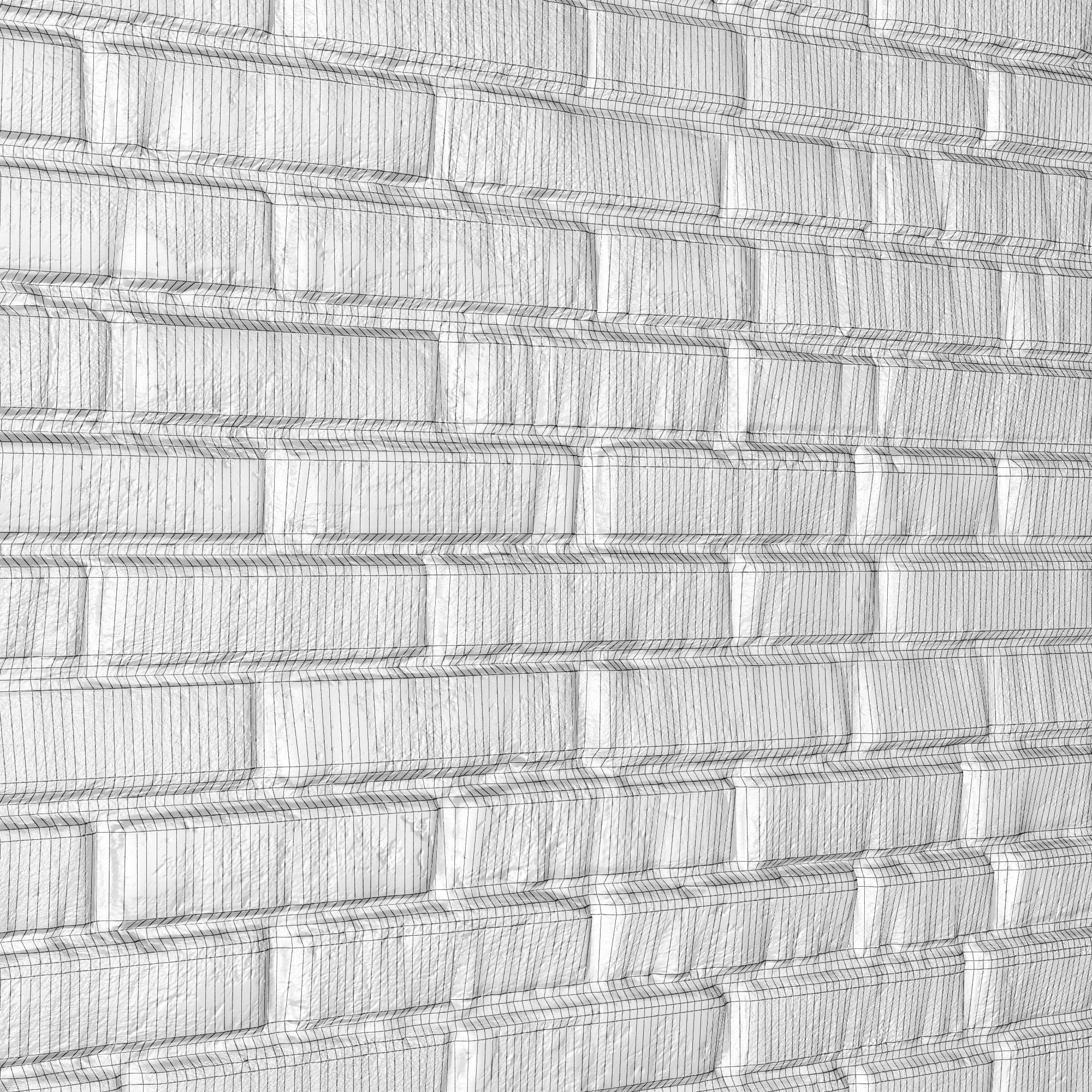 Old red brick wall 3D model_2