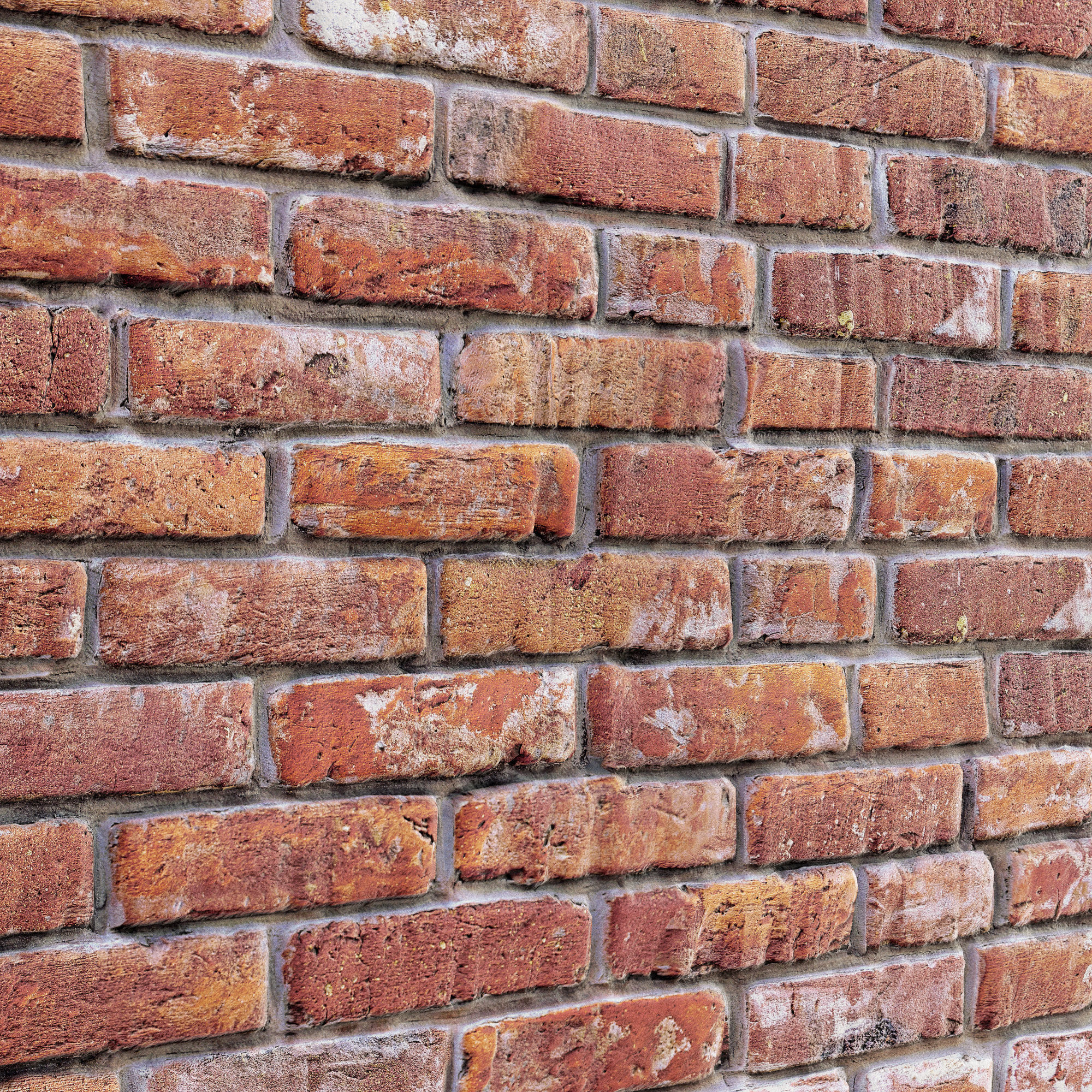 Old red brick wall 3D model_1