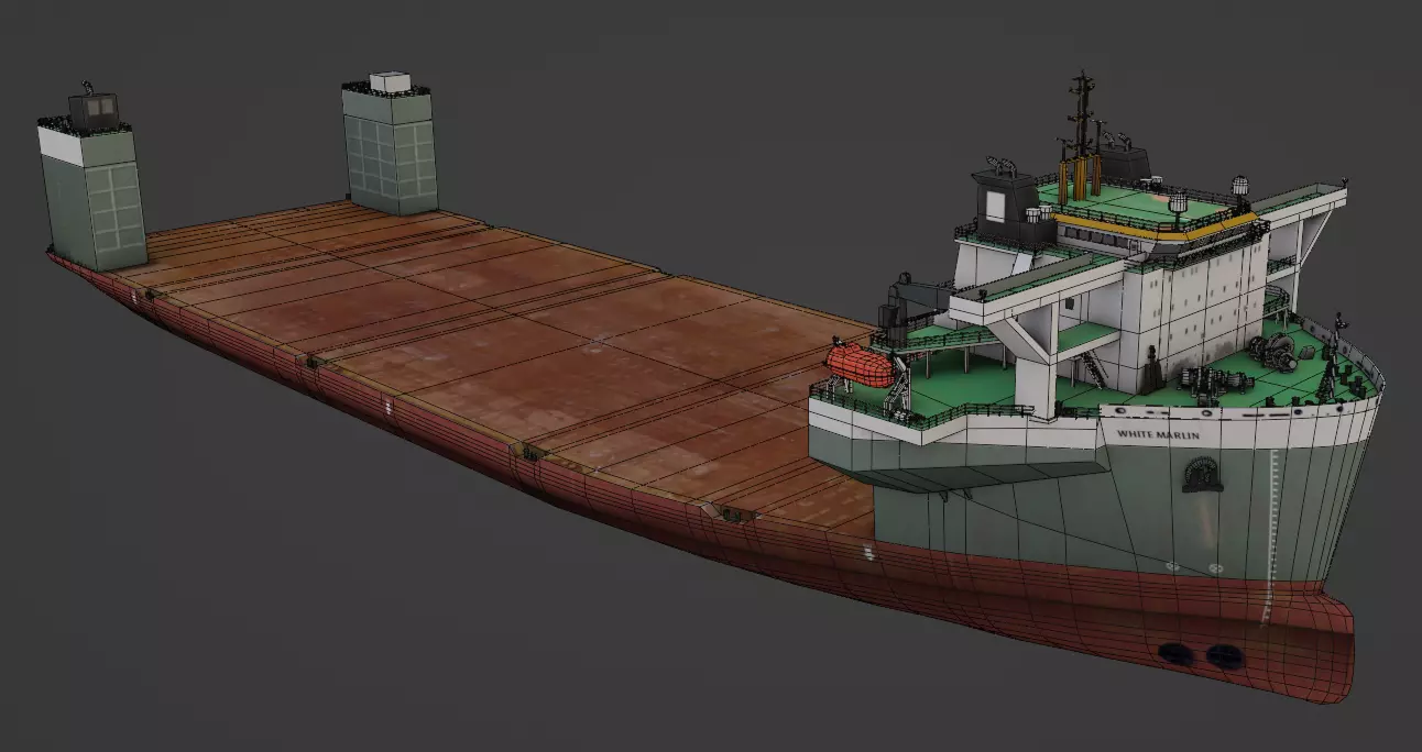 Heavy Load Carrier WHITE MARLIN Low-poly 3D model_4