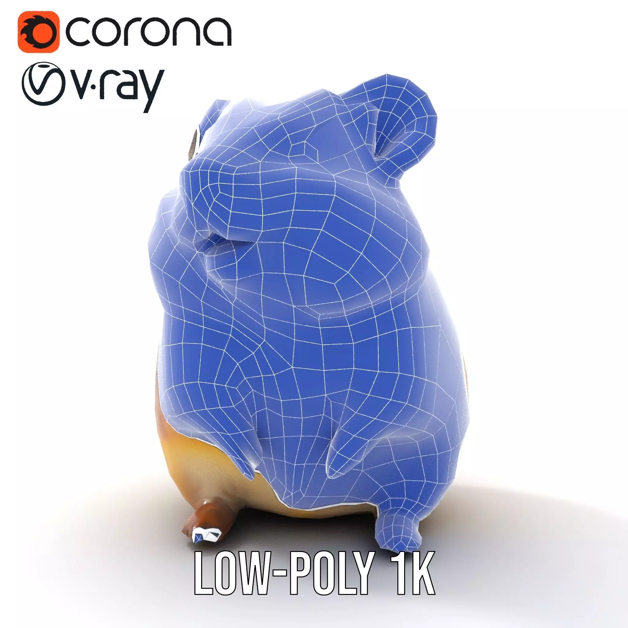 Cute Hamster Character model pack Low-poly 3D model_26
