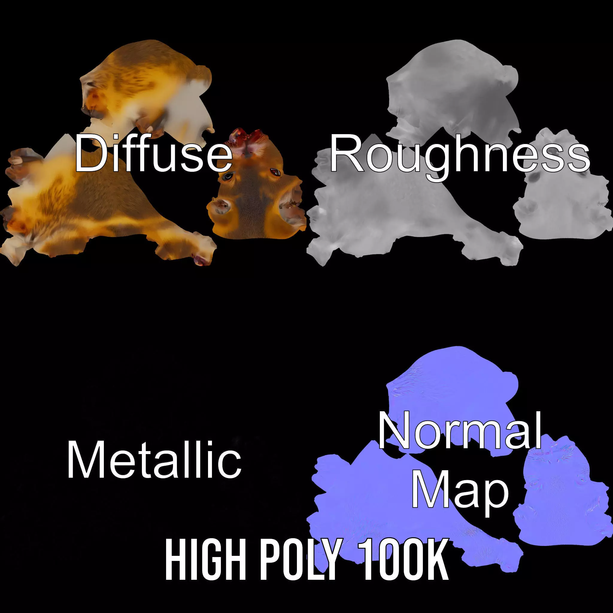 Cute Hamster Character model pack Low-poly 3D model_4