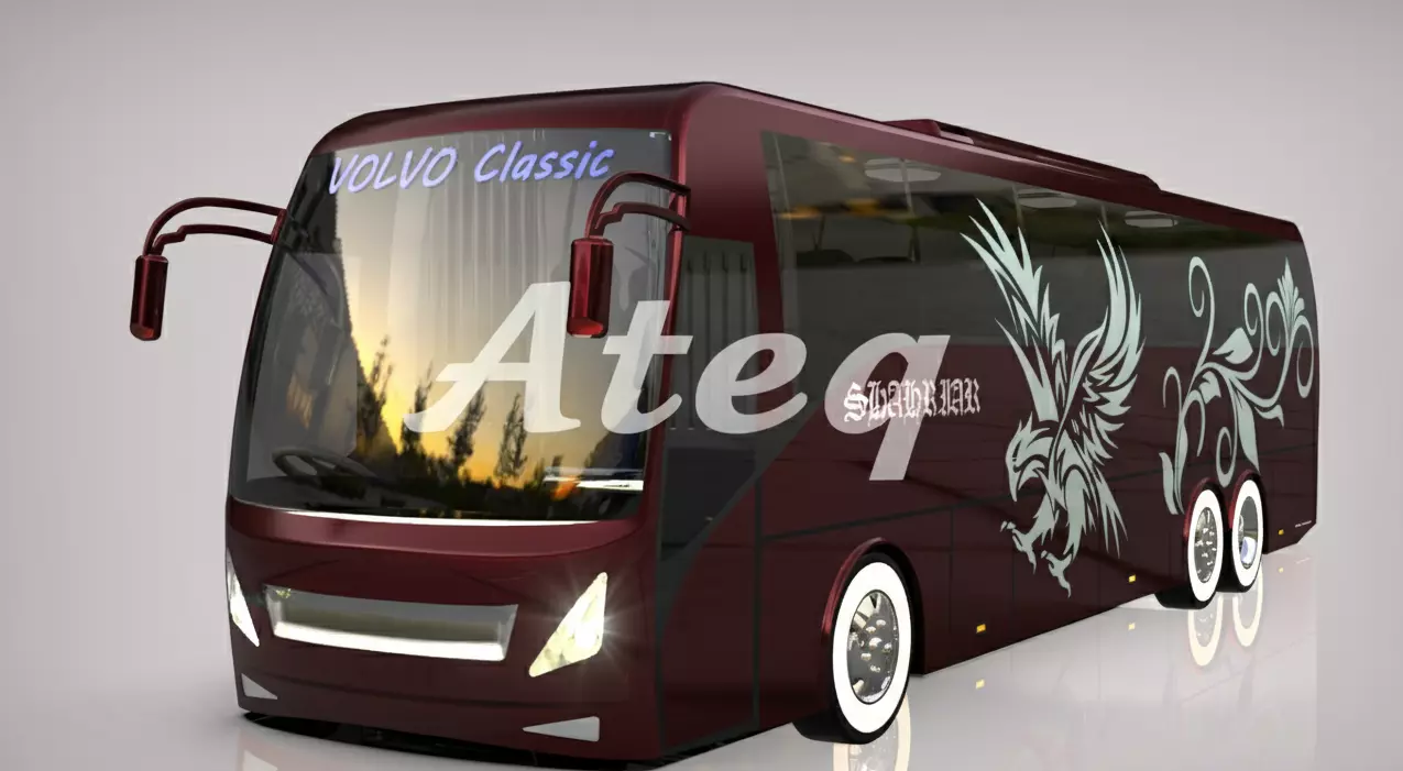 Volvo Multi Axle Bus 3D Model for Rendering and 3D Printing 3D model_6