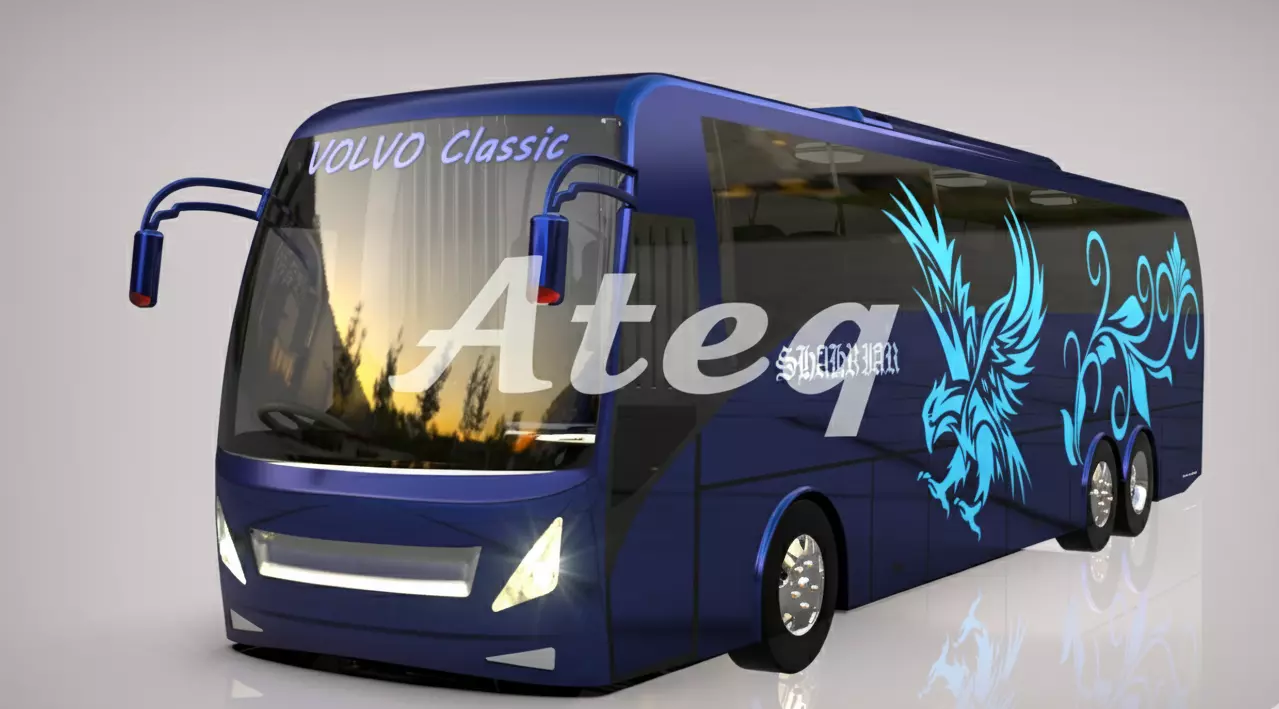 Volvo Multi Axle Bus 3D Model for Rendering and 3D Printing 3D model_5