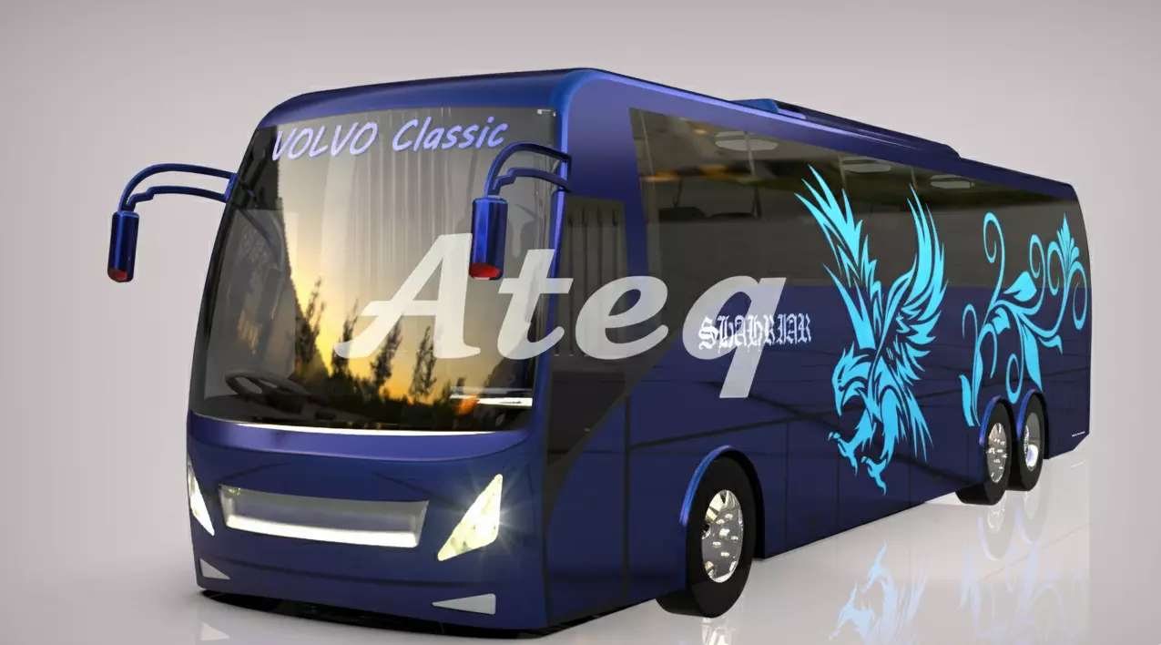 Volvo Multi Axle Bus 3D Model for Rendering and 3D Printing 3D model_2
