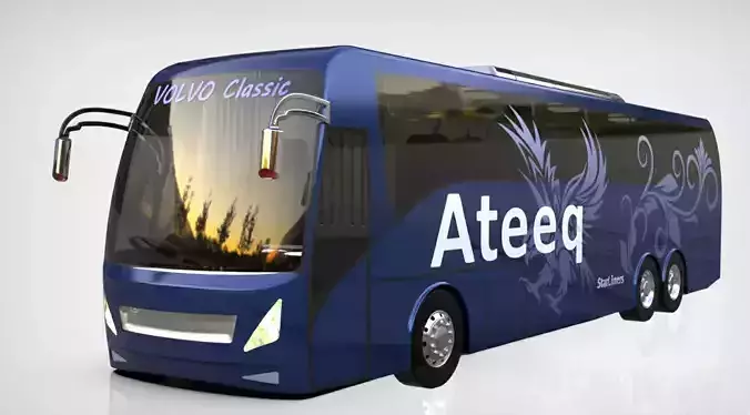 Volvo Multi Axle Bus 3D Model for Rendering and 3D Printing 3D model Volvo Multi Axle Bus 3D Model for Rendering and 3D Printing 3D model