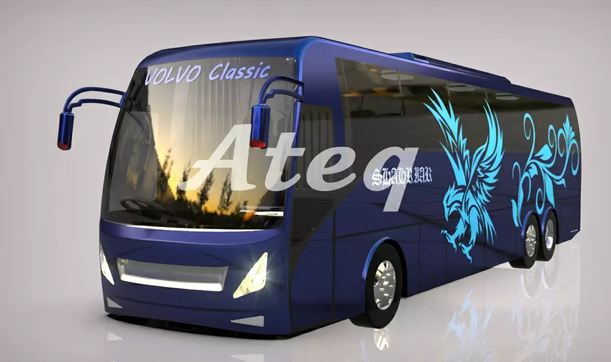 Volvo Multi Axle Bus 3D Model for Rendering and 3D Printing 3D model_3