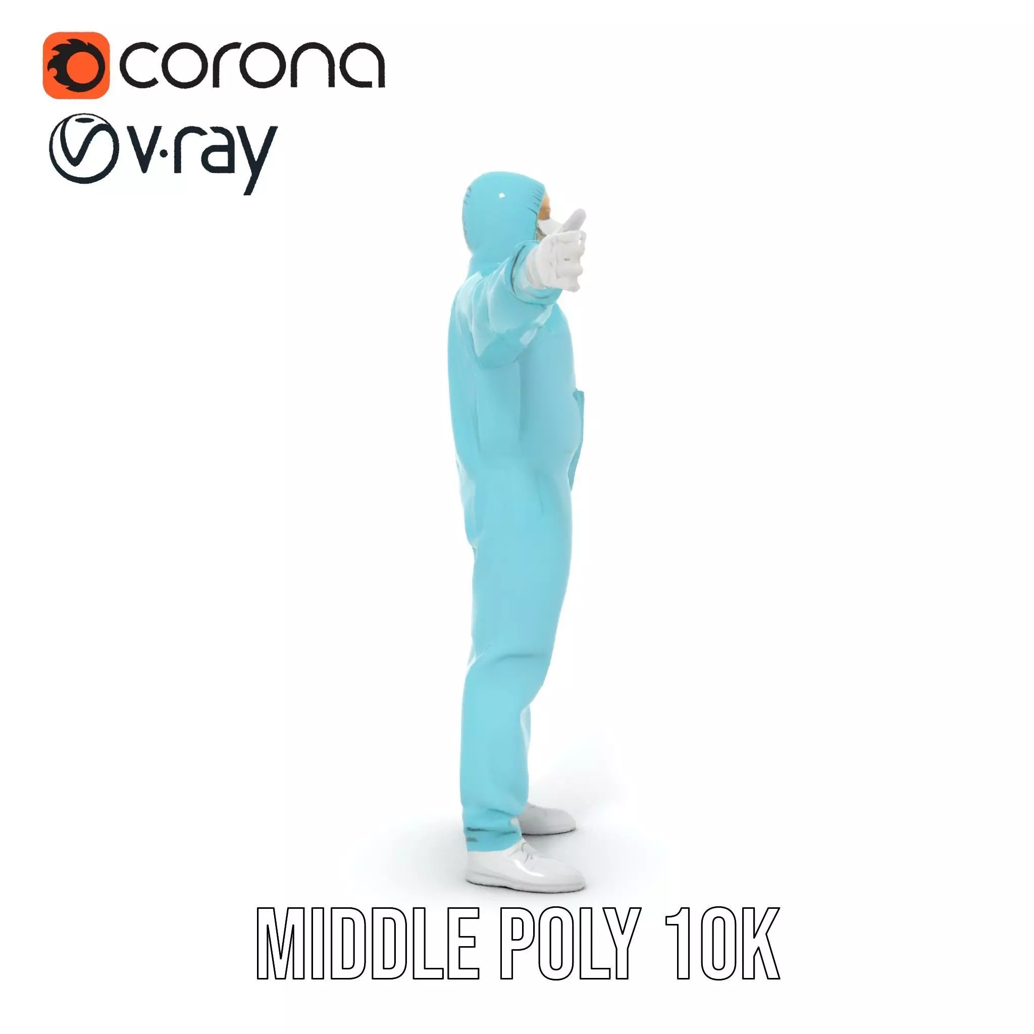 Teal Hazmat Suit model pack Low-poly 3D model_19