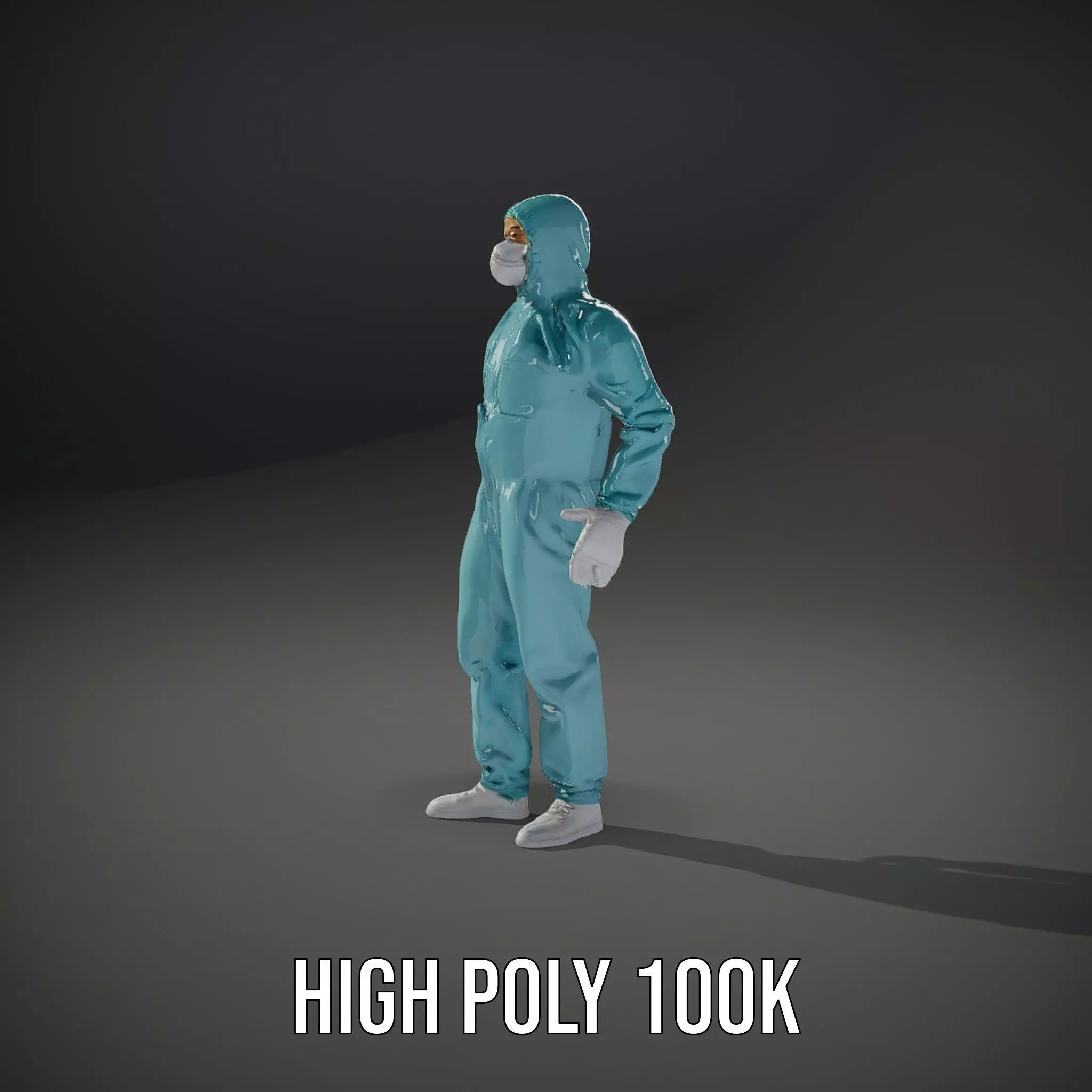 Teal Hazmat Suit model pack Low-poly 3D model_11