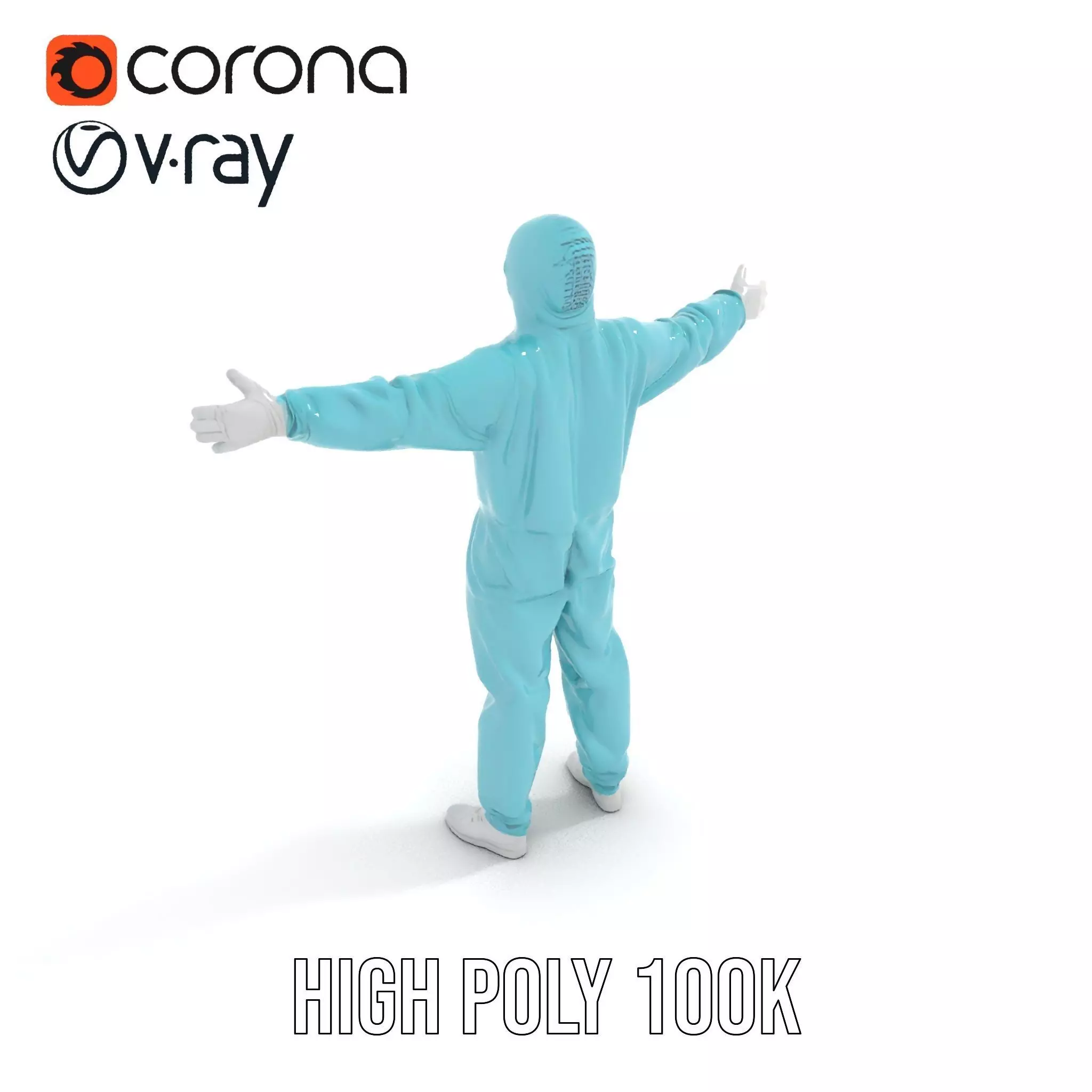 Teal Hazmat Suit model pack Low-poly 3D model_18