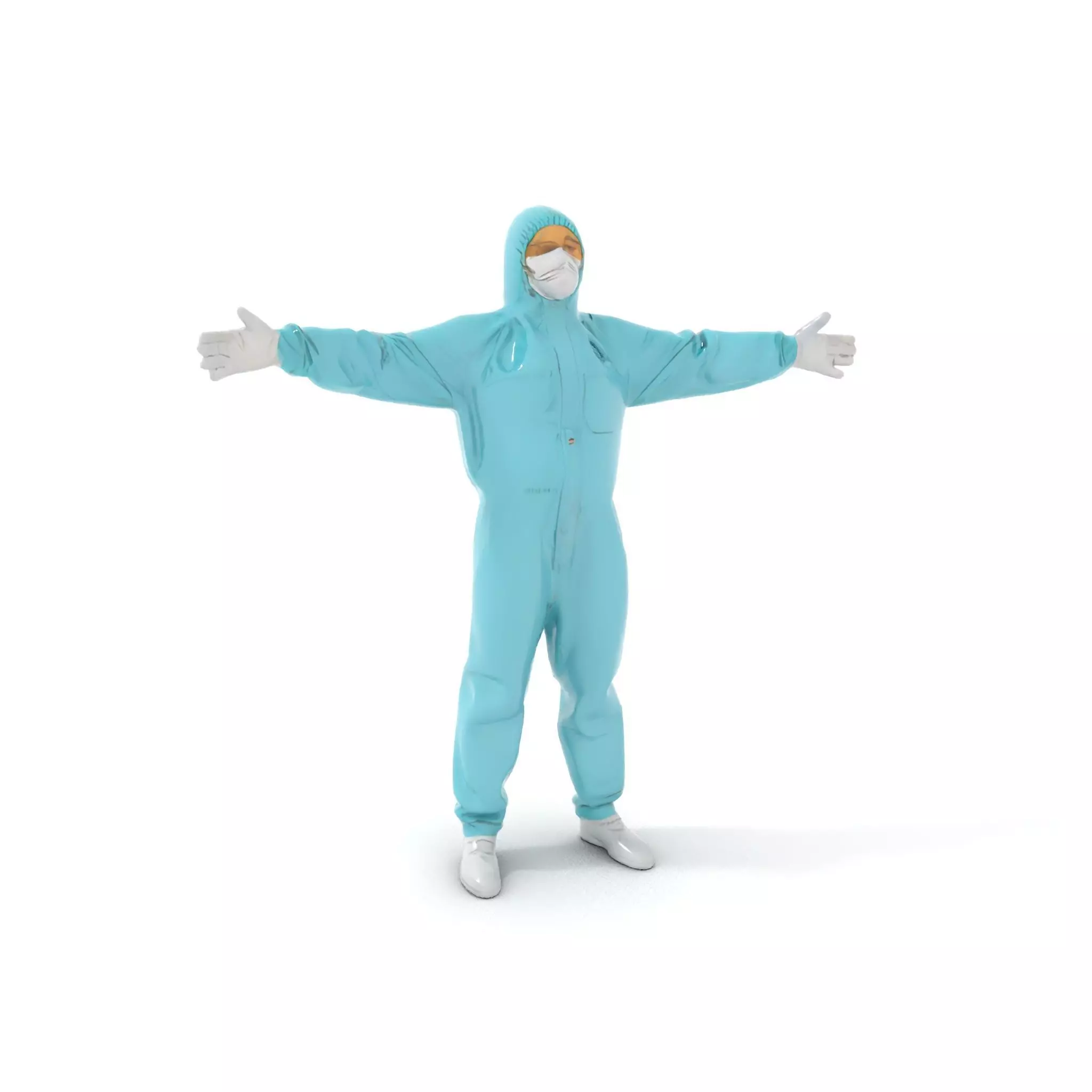 Teal Hazmat Suit model pack Low-poly 3D model_6