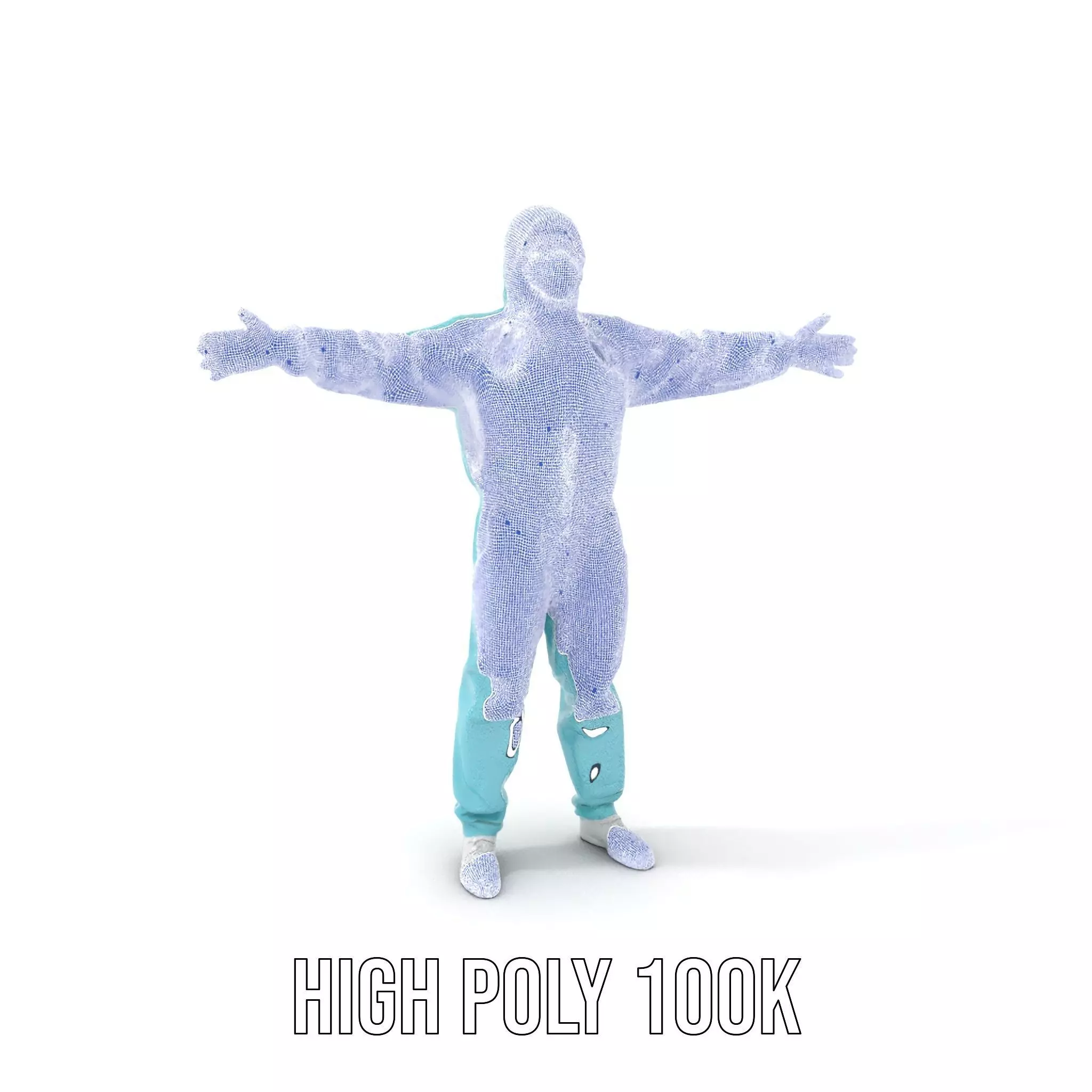 Teal Hazmat Suit model pack Low-poly 3D model_5