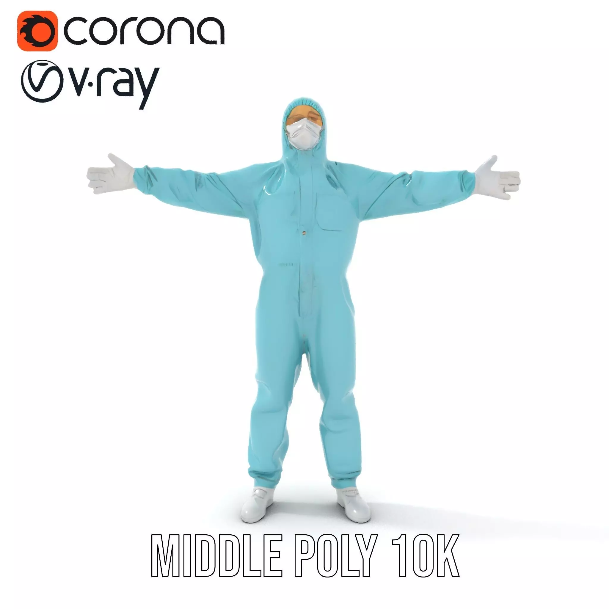 Teal Hazmat Suit model pack Low-poly 3D model_16