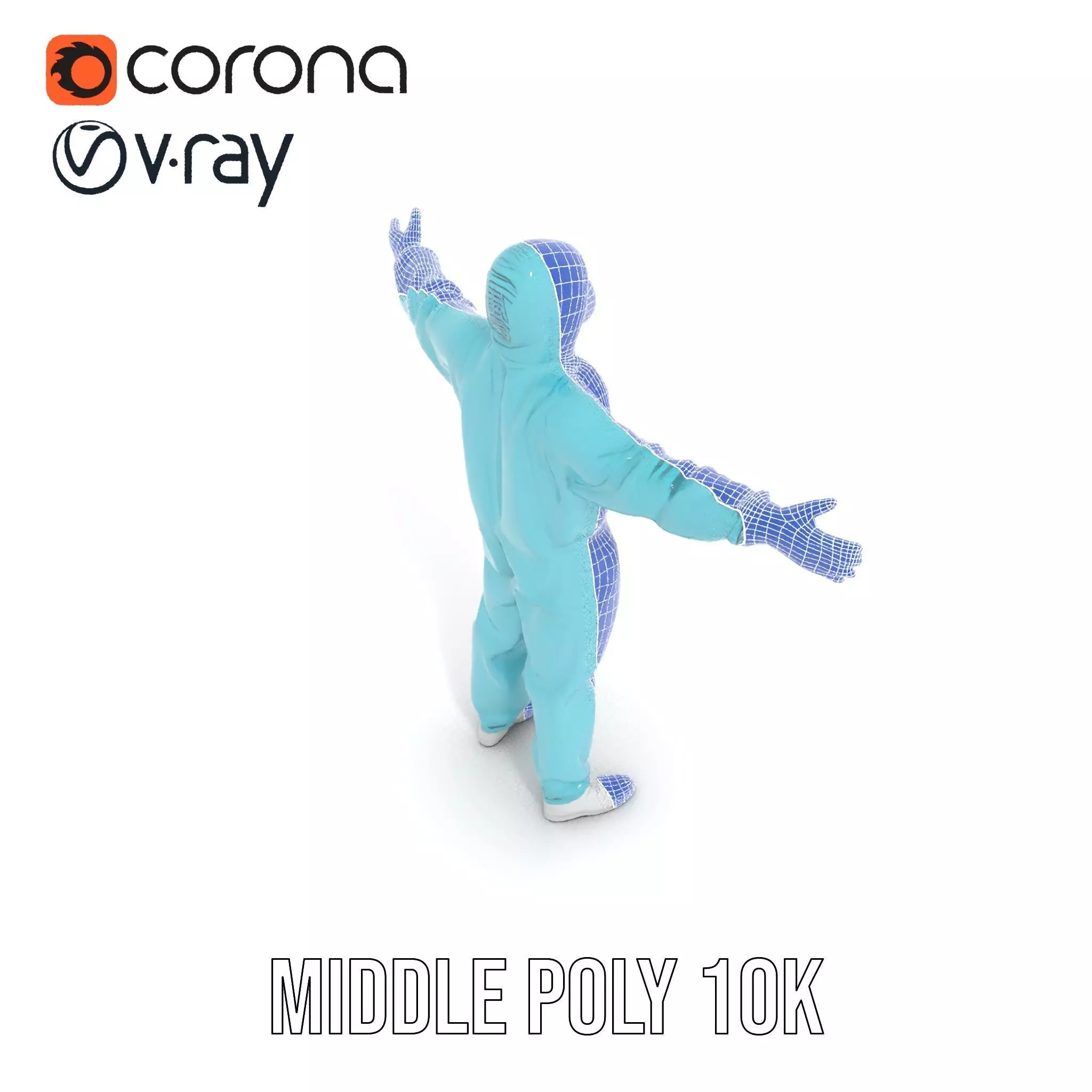 Teal Hazmat Suit model pack Low-poly 3D model_25