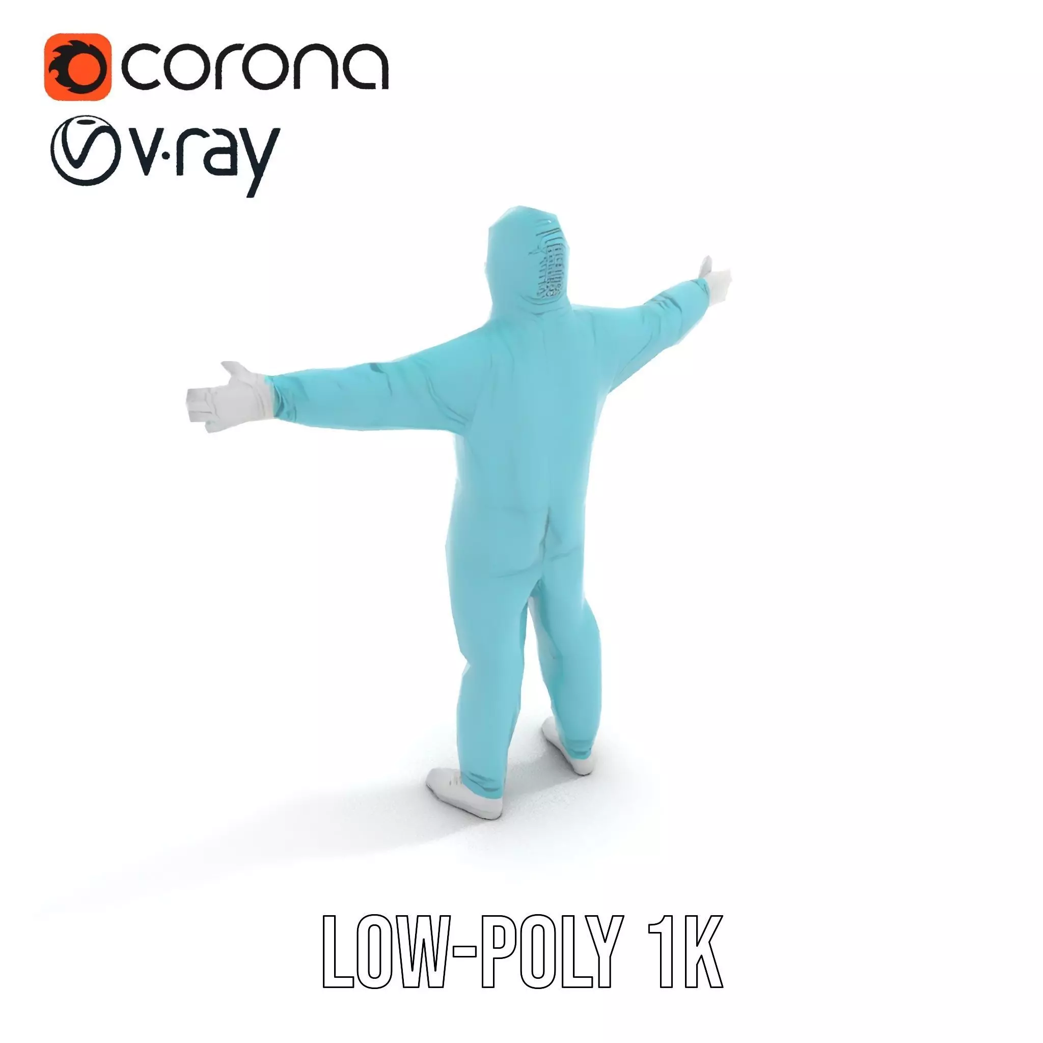 Teal Hazmat Suit model pack Low-poly 3D model_8