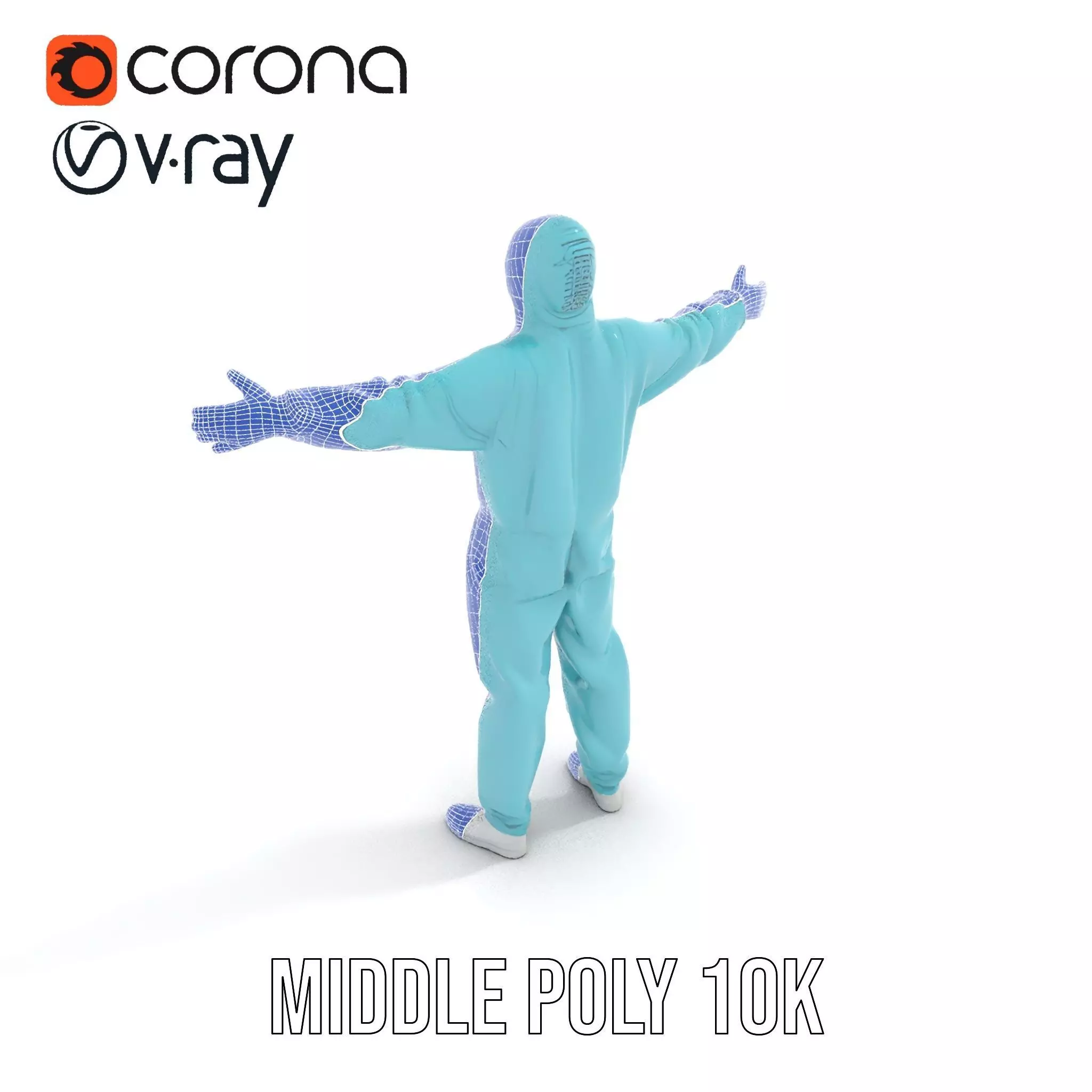 Teal Hazmat Suit model pack Low-poly 3D model_22