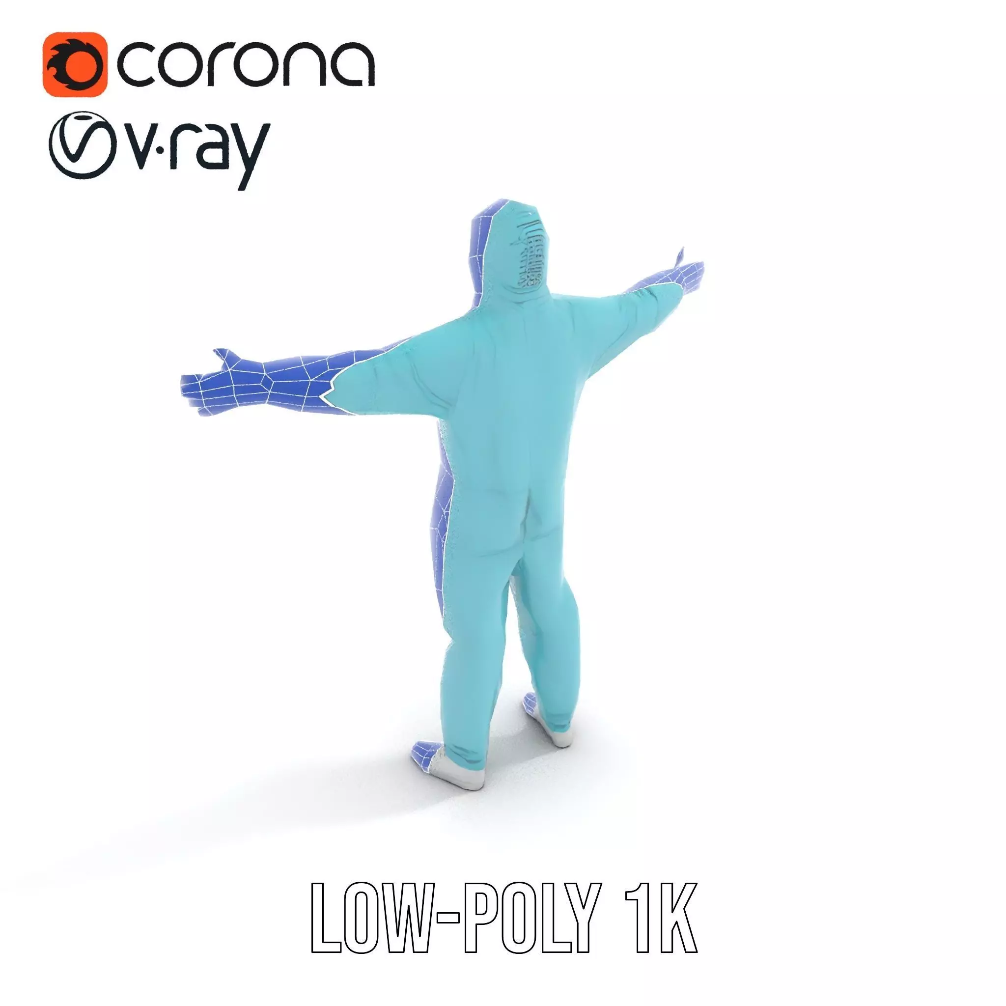 Teal Hazmat Suit model pack Low-poly 3D model_26
