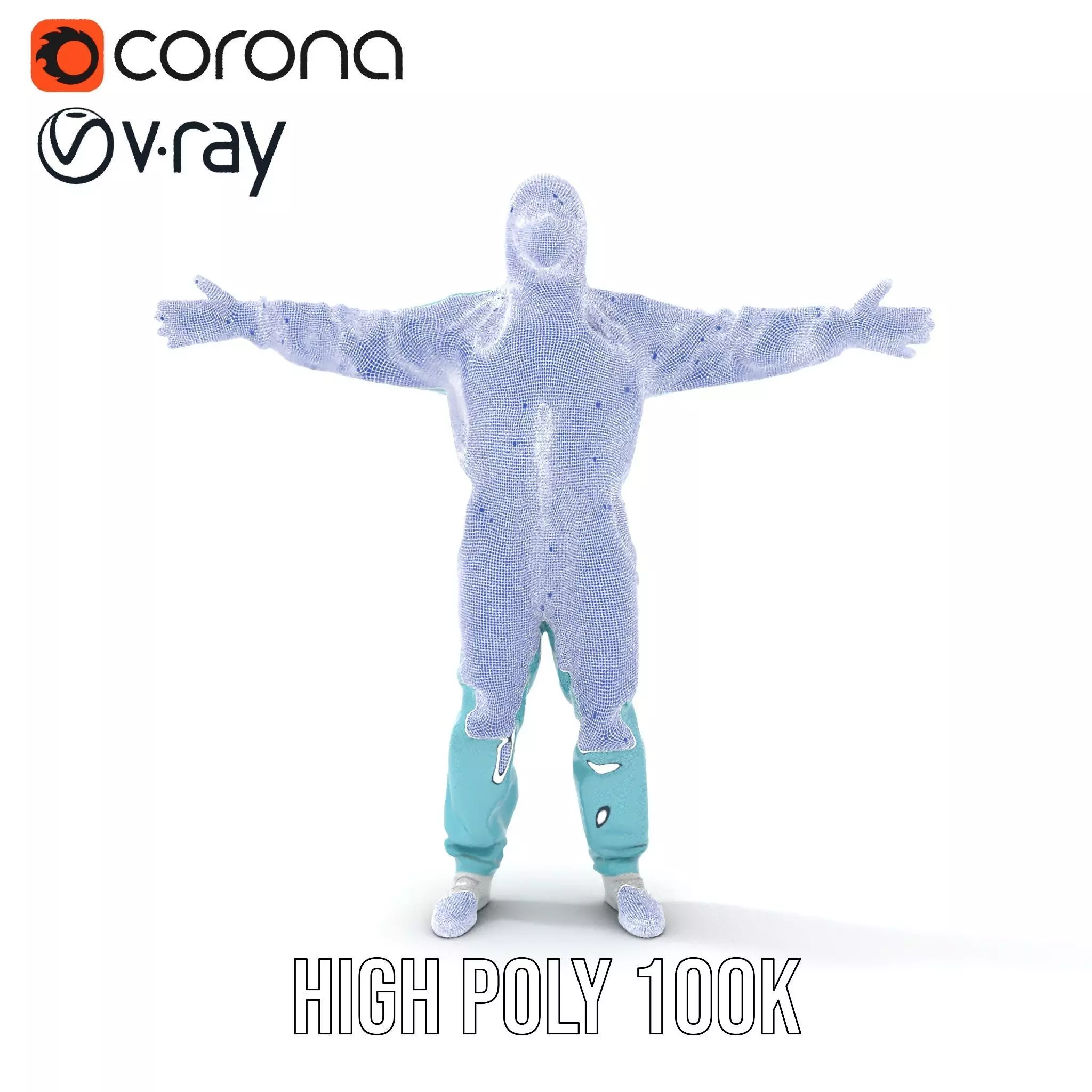 Teal Hazmat Suit model pack Low-poly 3D model_34