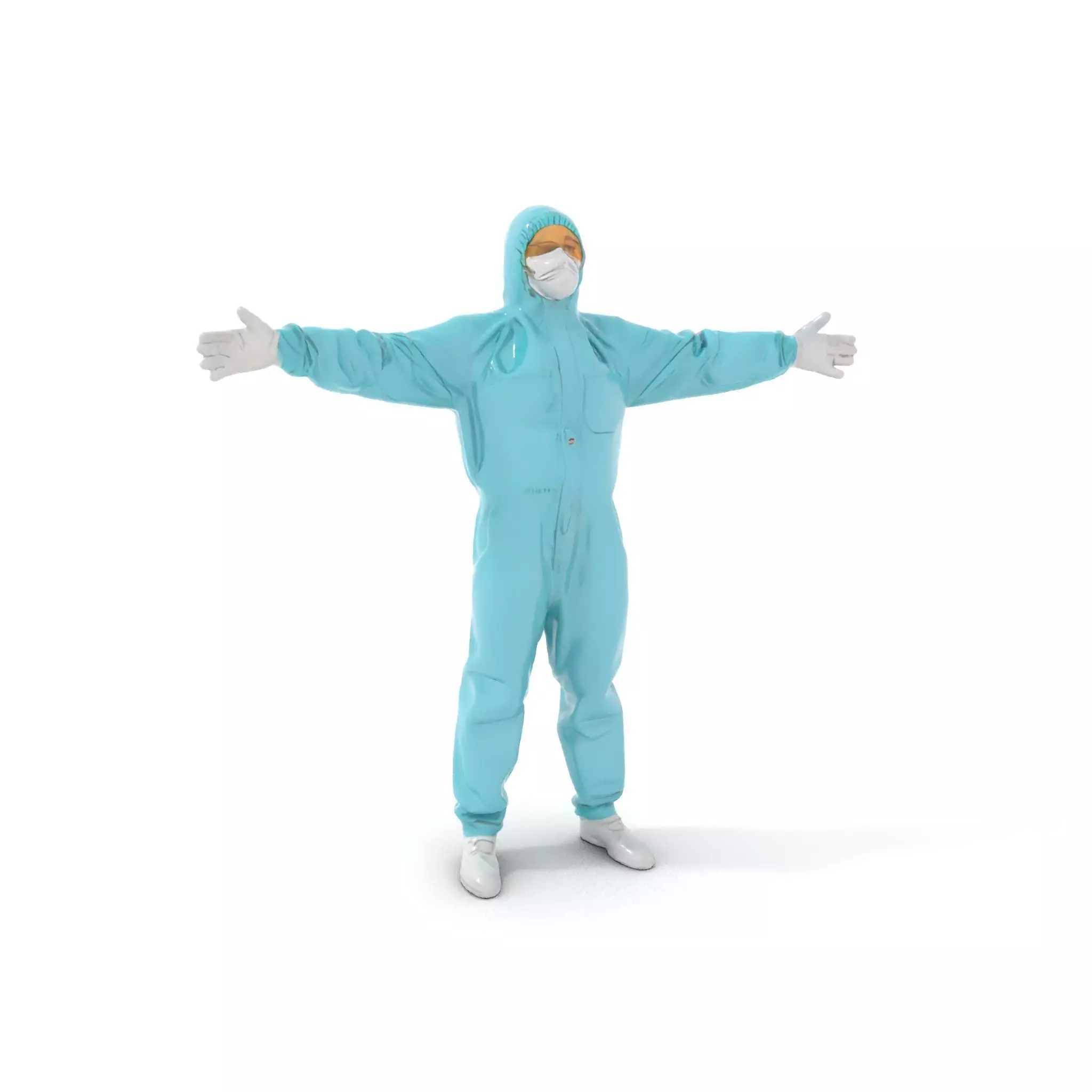Teal Hazmat Suit model pack Low-poly 3D model_0