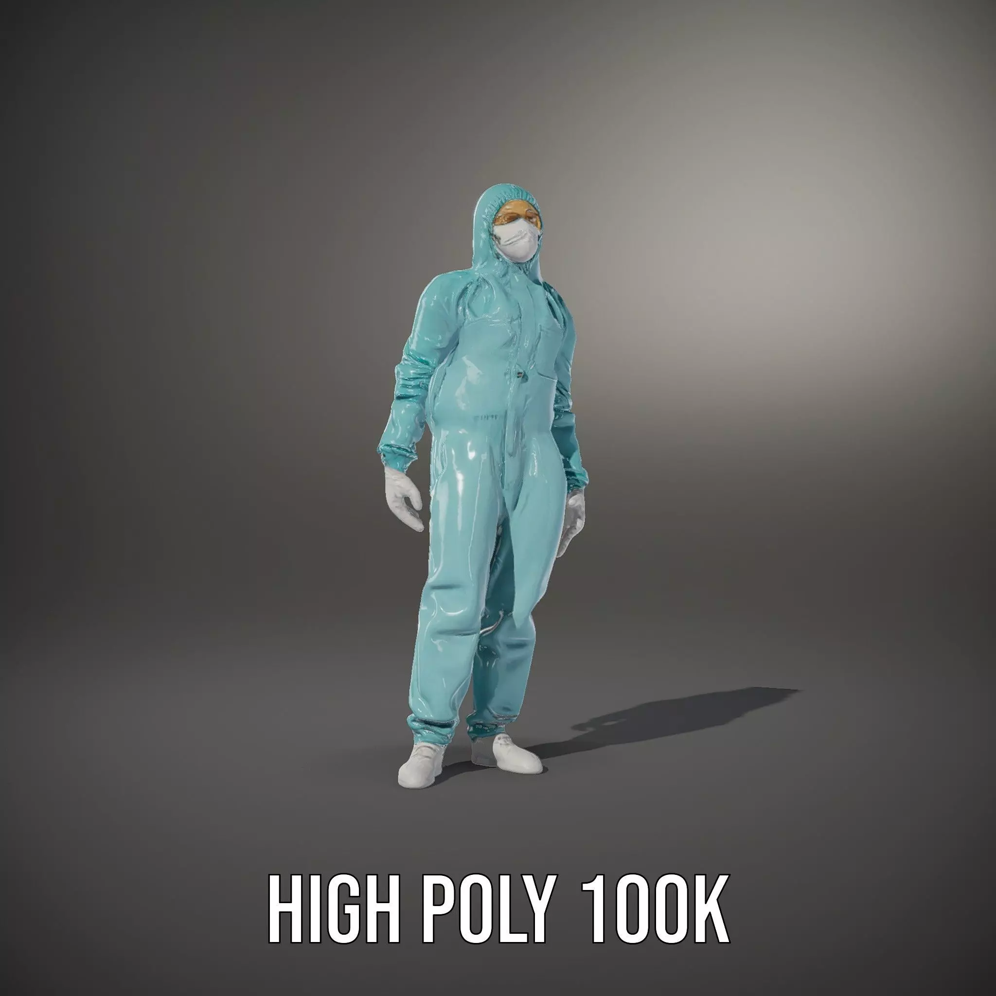 Teal Hazmat Suit model pack Low-poly 3D model_9