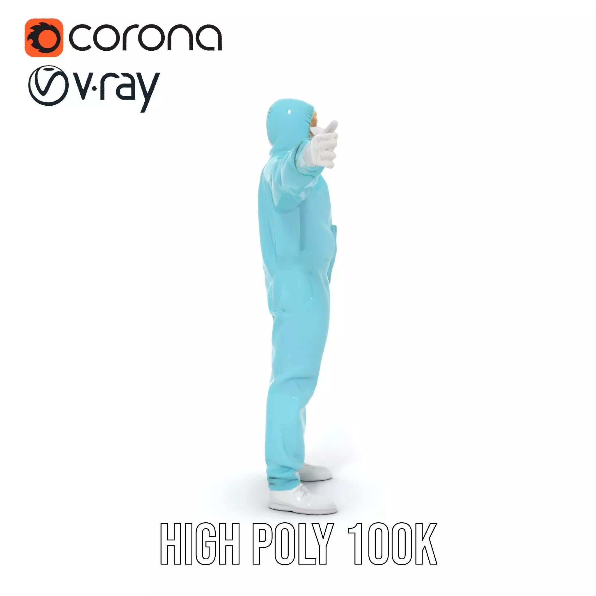 Teal Hazmat Suit model pack Low-poly 3D model_24