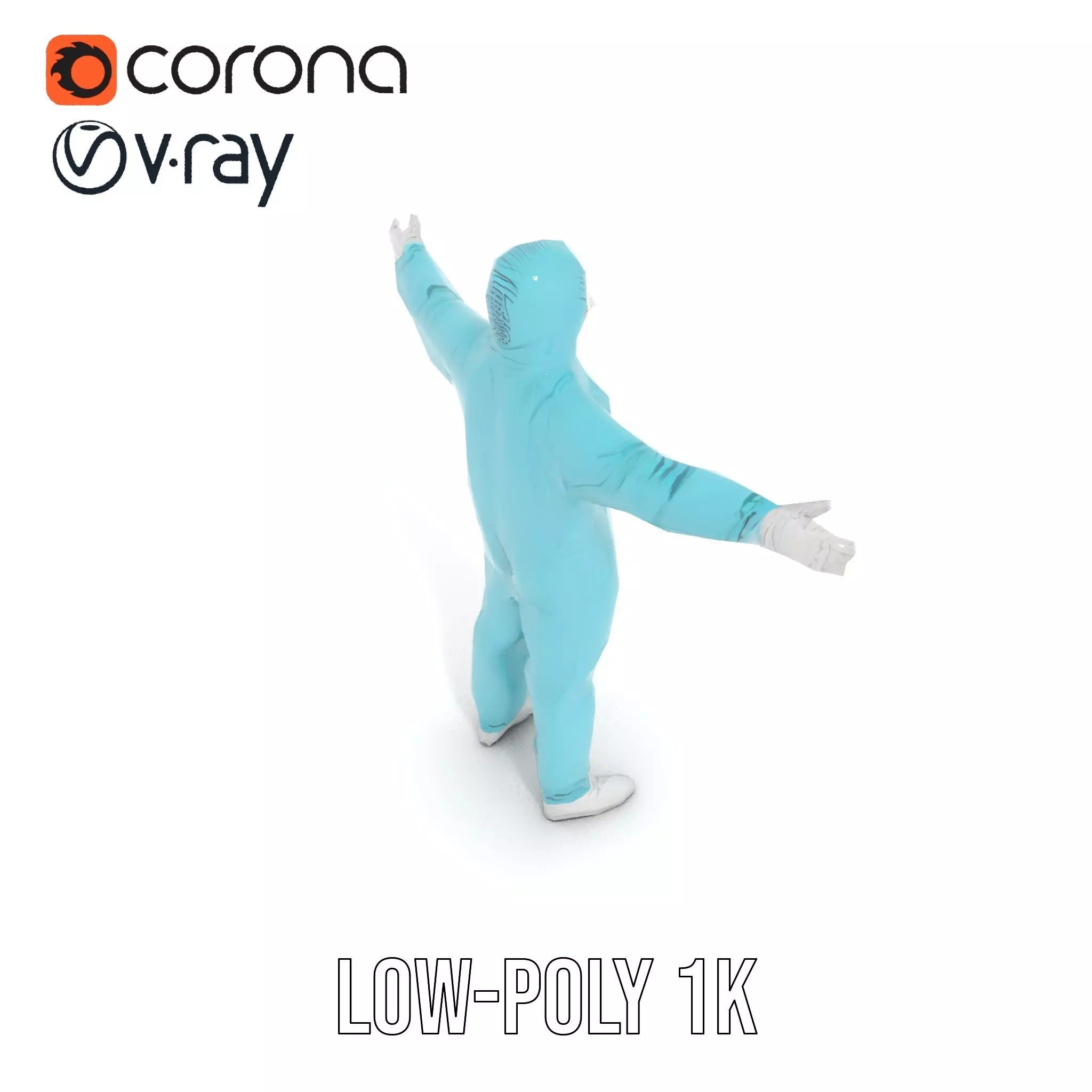 Teal Hazmat Suit model pack Low-poly 3D model_15