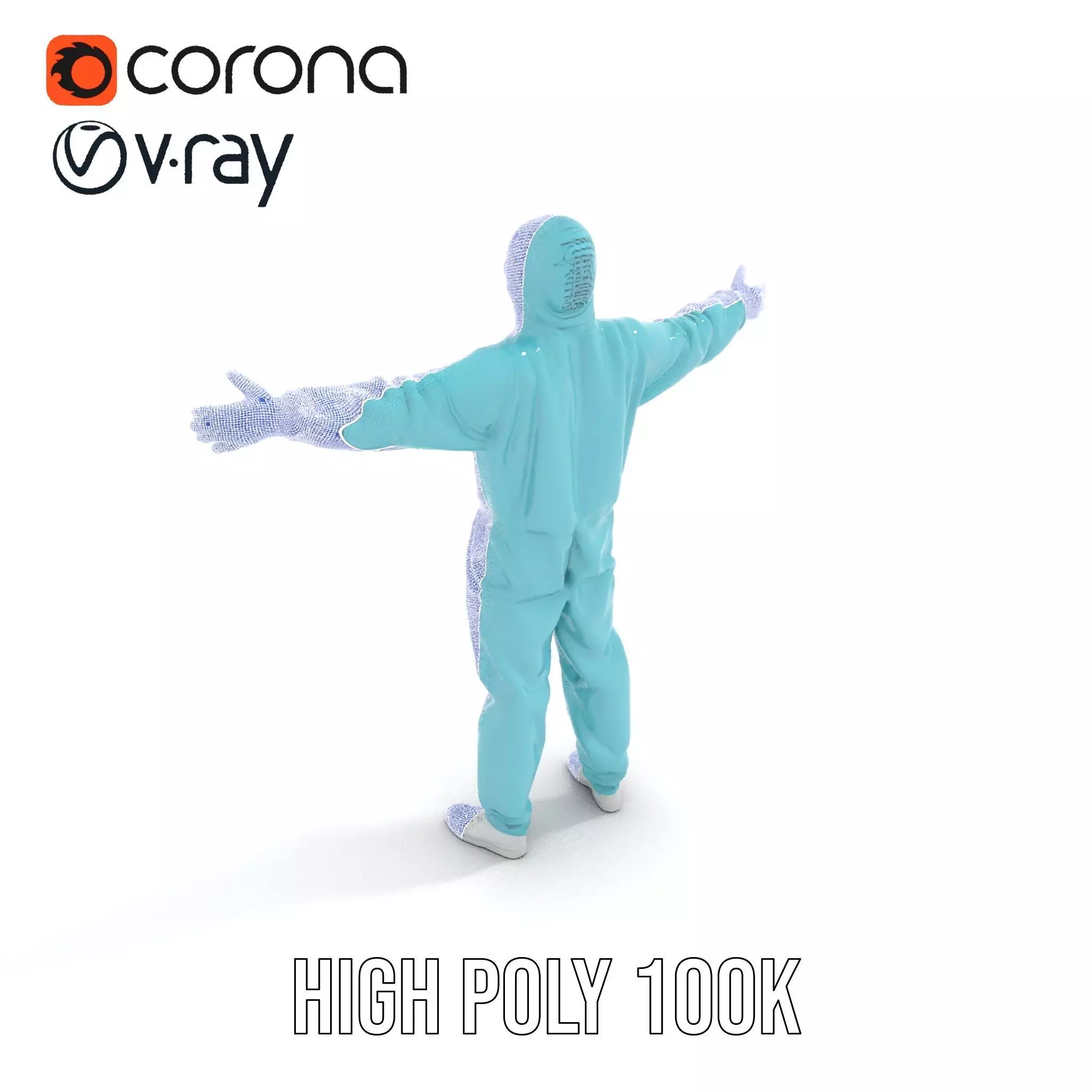 Teal Hazmat Suit model pack Low-poly 3D model_33