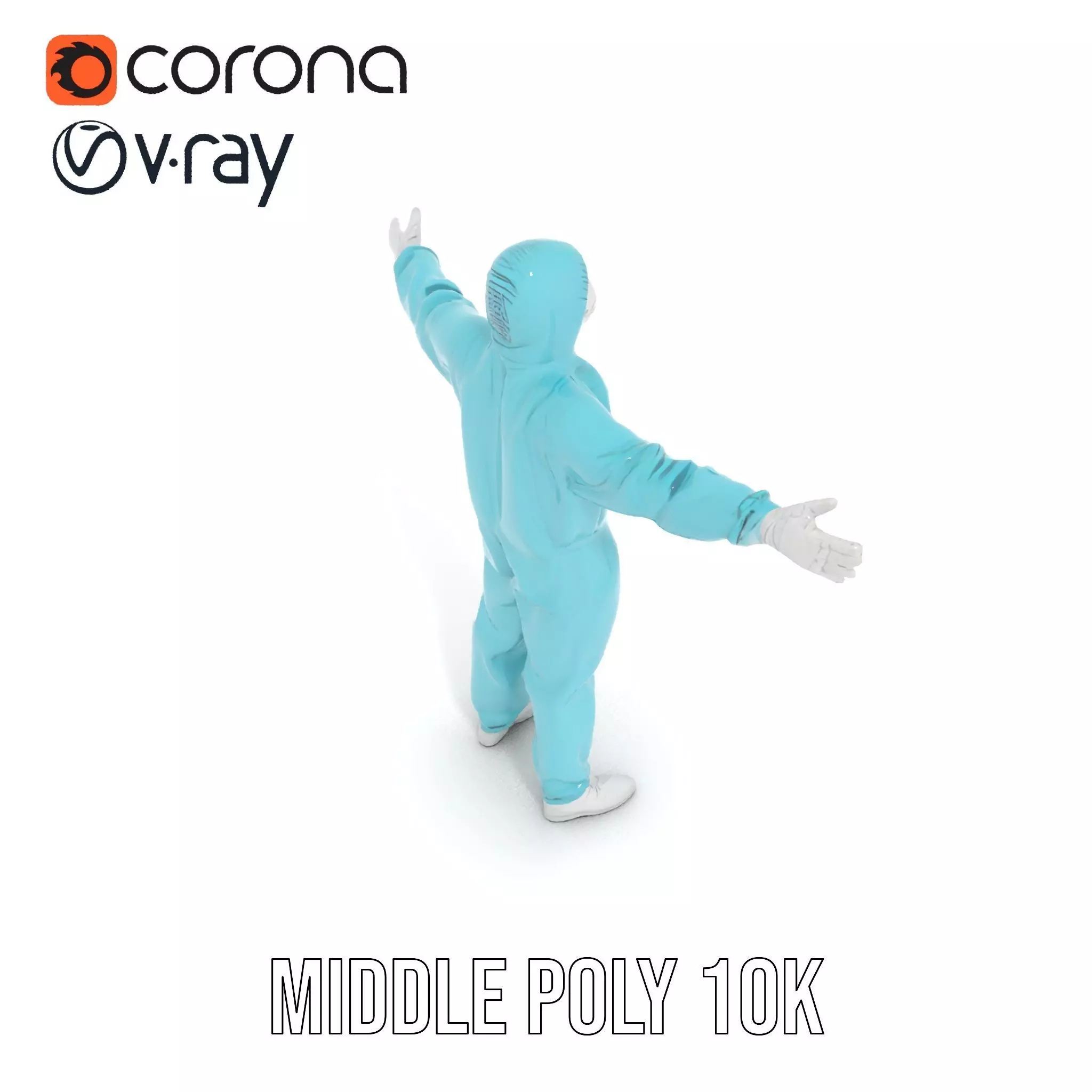 Teal Hazmat Suit model pack Low-poly 3D model_12