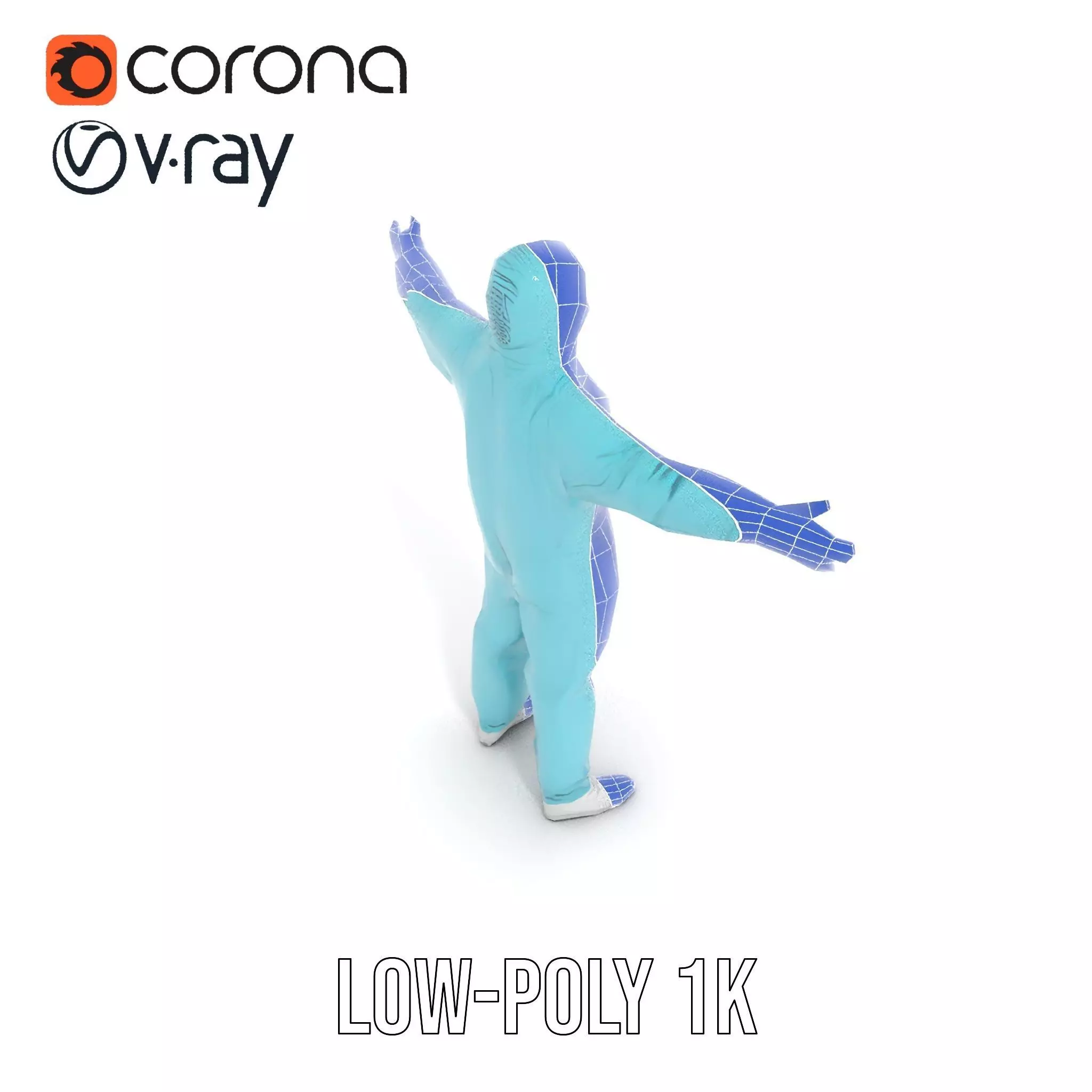 Teal Hazmat Suit model pack Low-poly 3D model_29