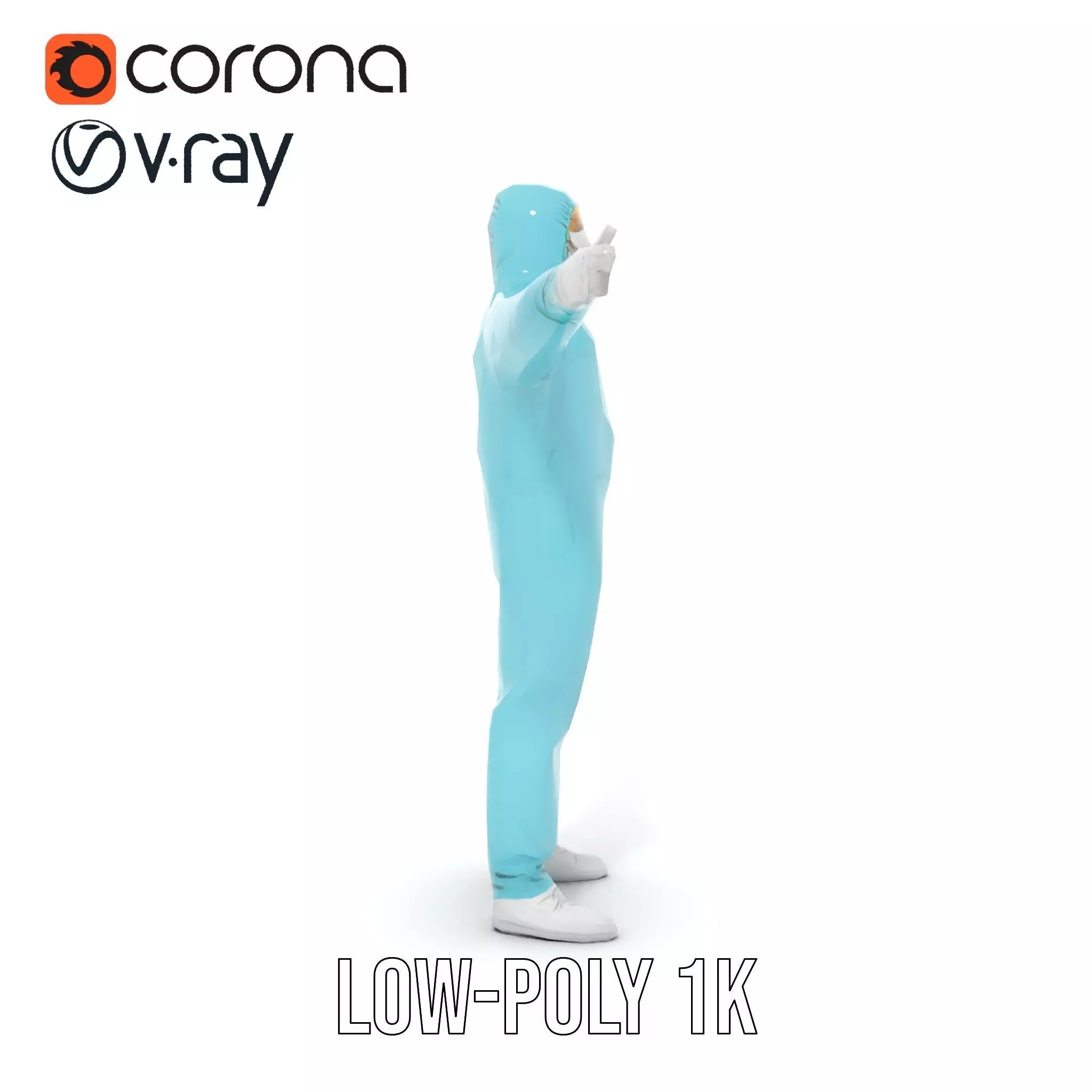 Teal Hazmat Suit model pack Low-poly 3D model_23