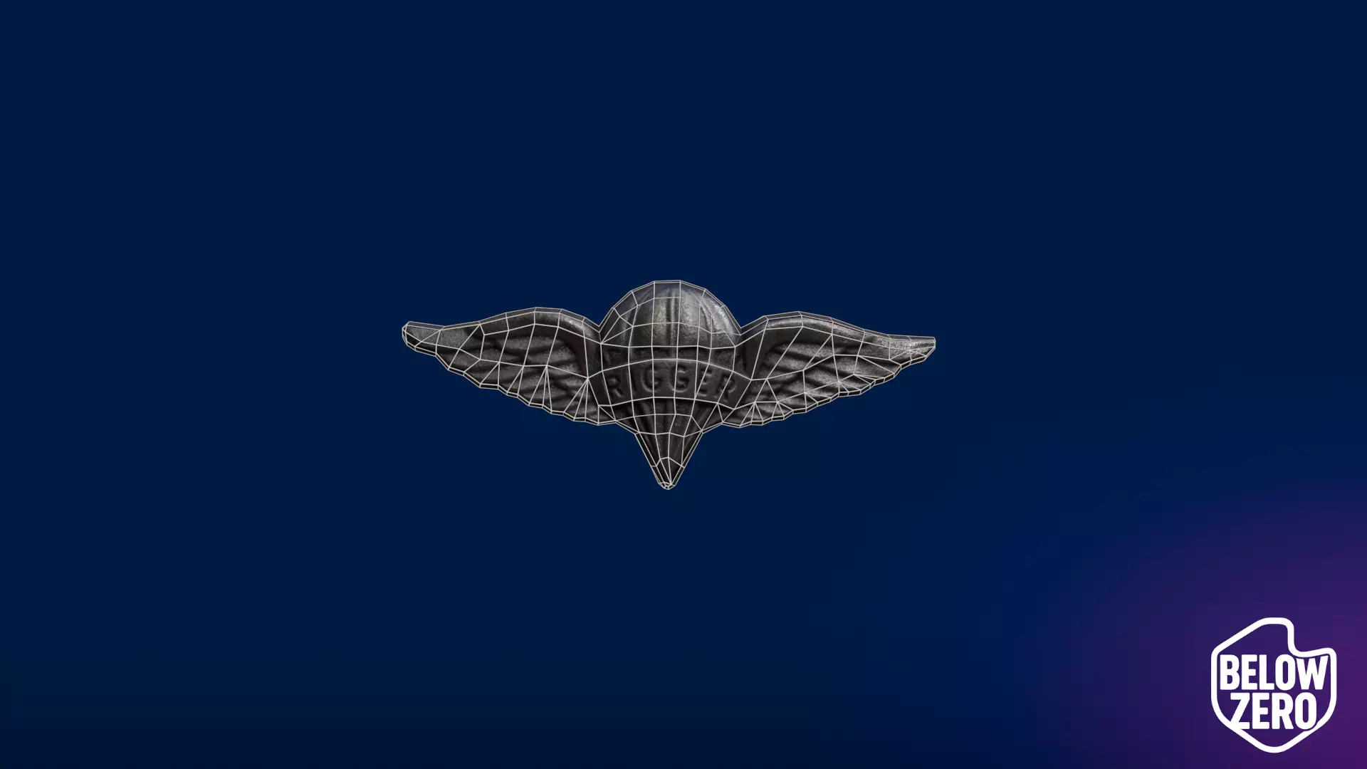 Paratrooper Rigger Wings Badge Low-poly 3D model_3