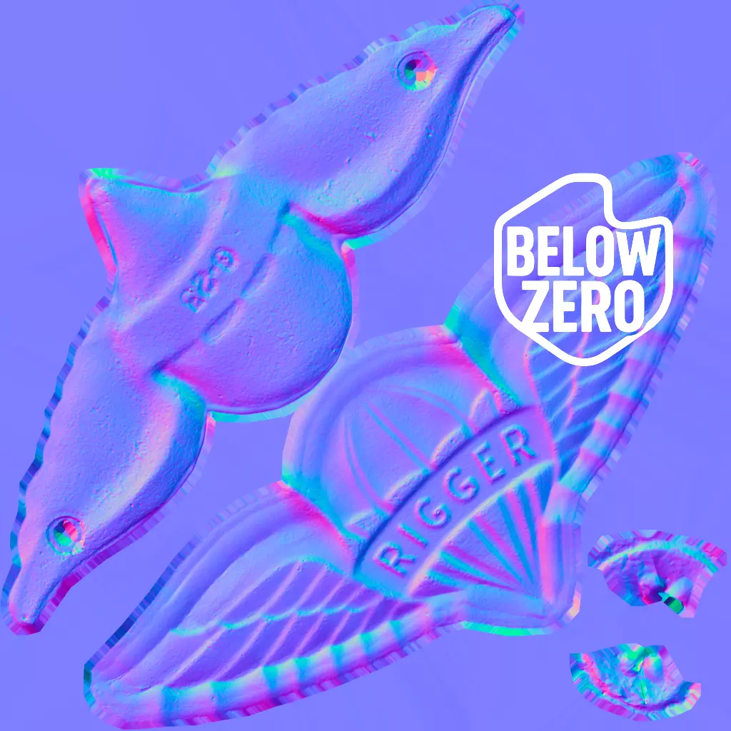 Paratrooper Rigger Wings Badge Low-poly 3D model_6