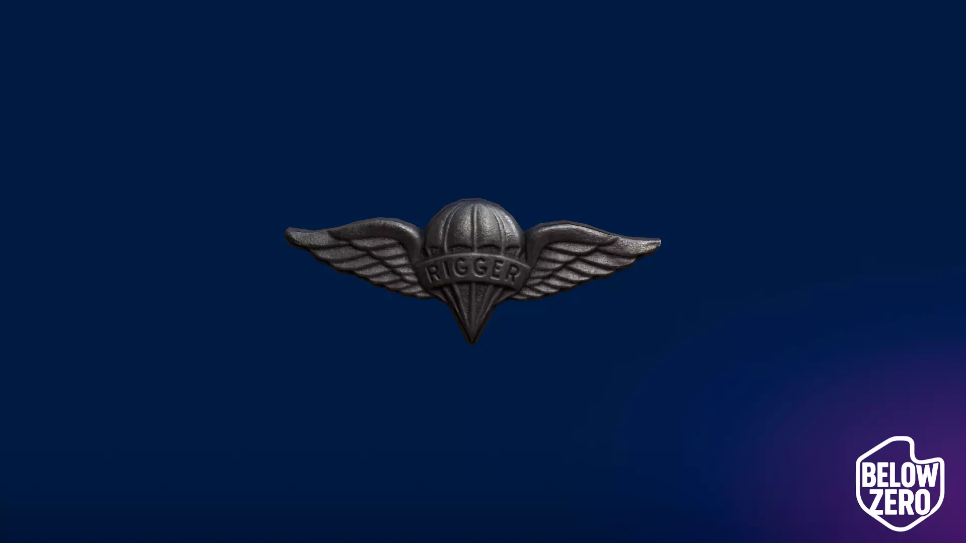 Paratrooper Rigger Wings Badge Low-poly 3D model_0