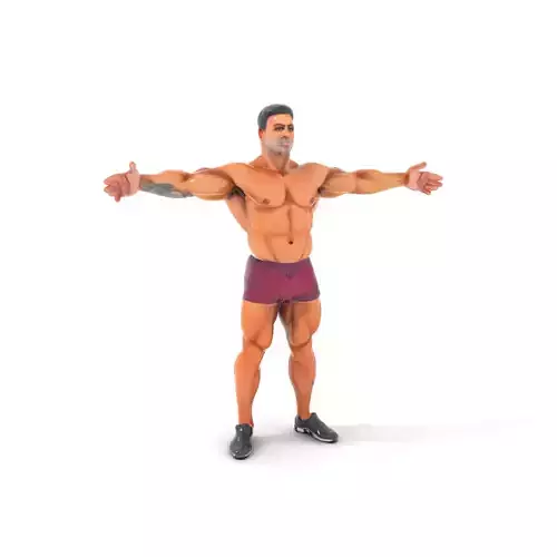 Athletic Male Character model pack Low-poly 3D model