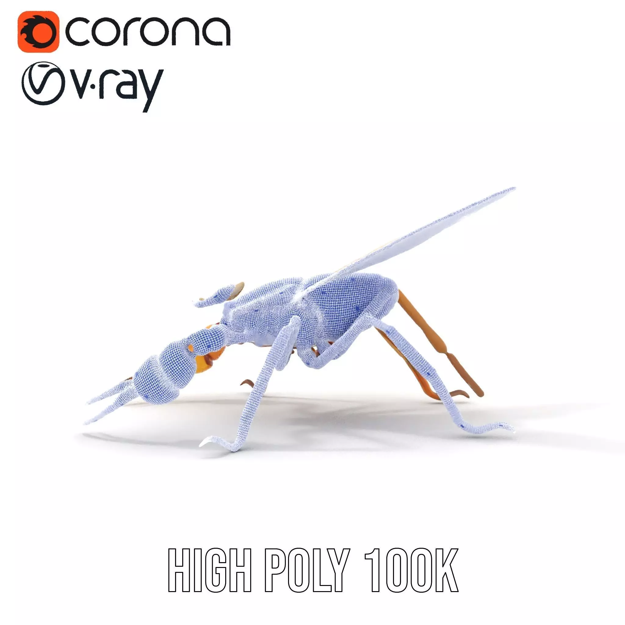 Golden Mechanical Wasp model pack Low-poly 3D model_27