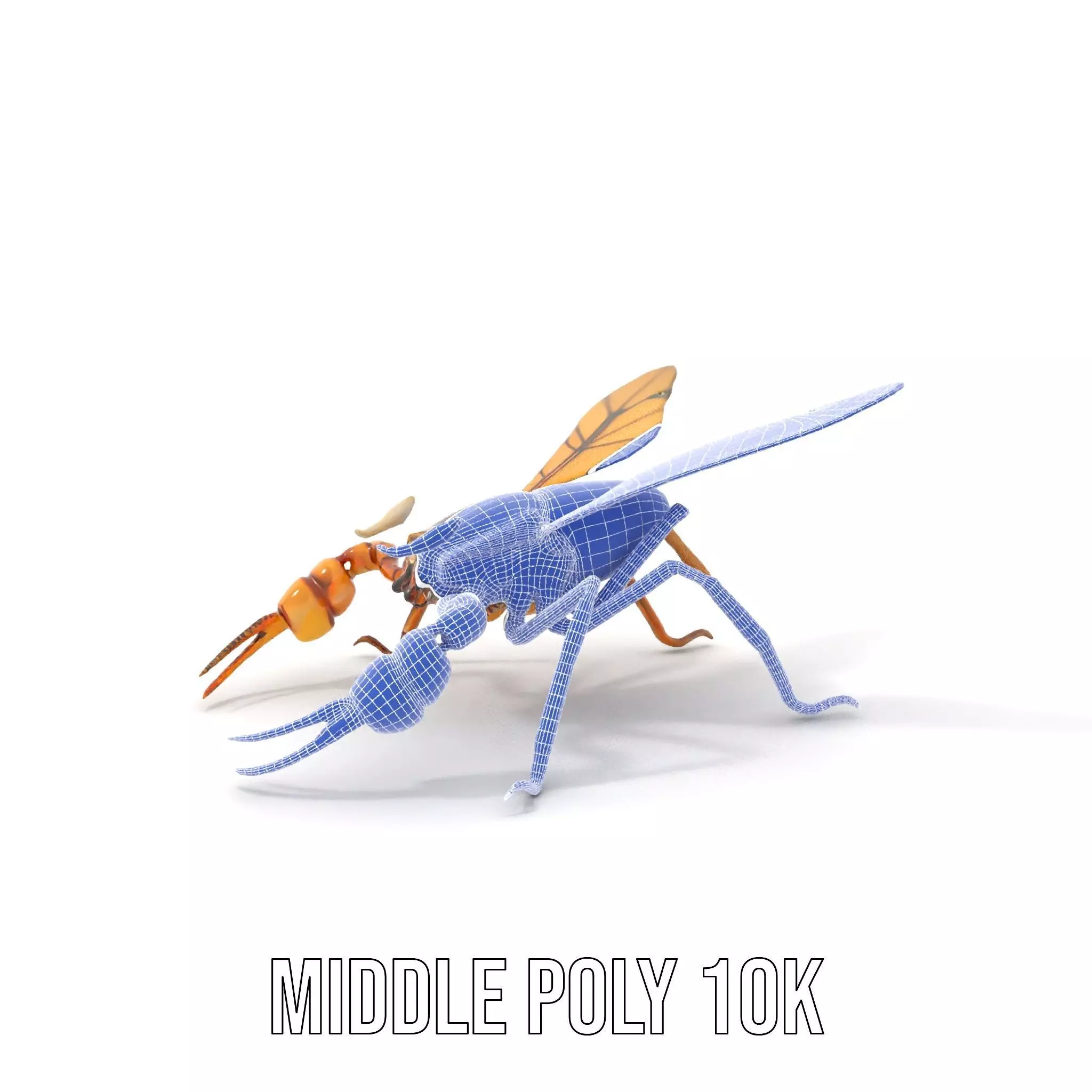 Golden Mechanical Wasp model pack Low-poly 3D model_14