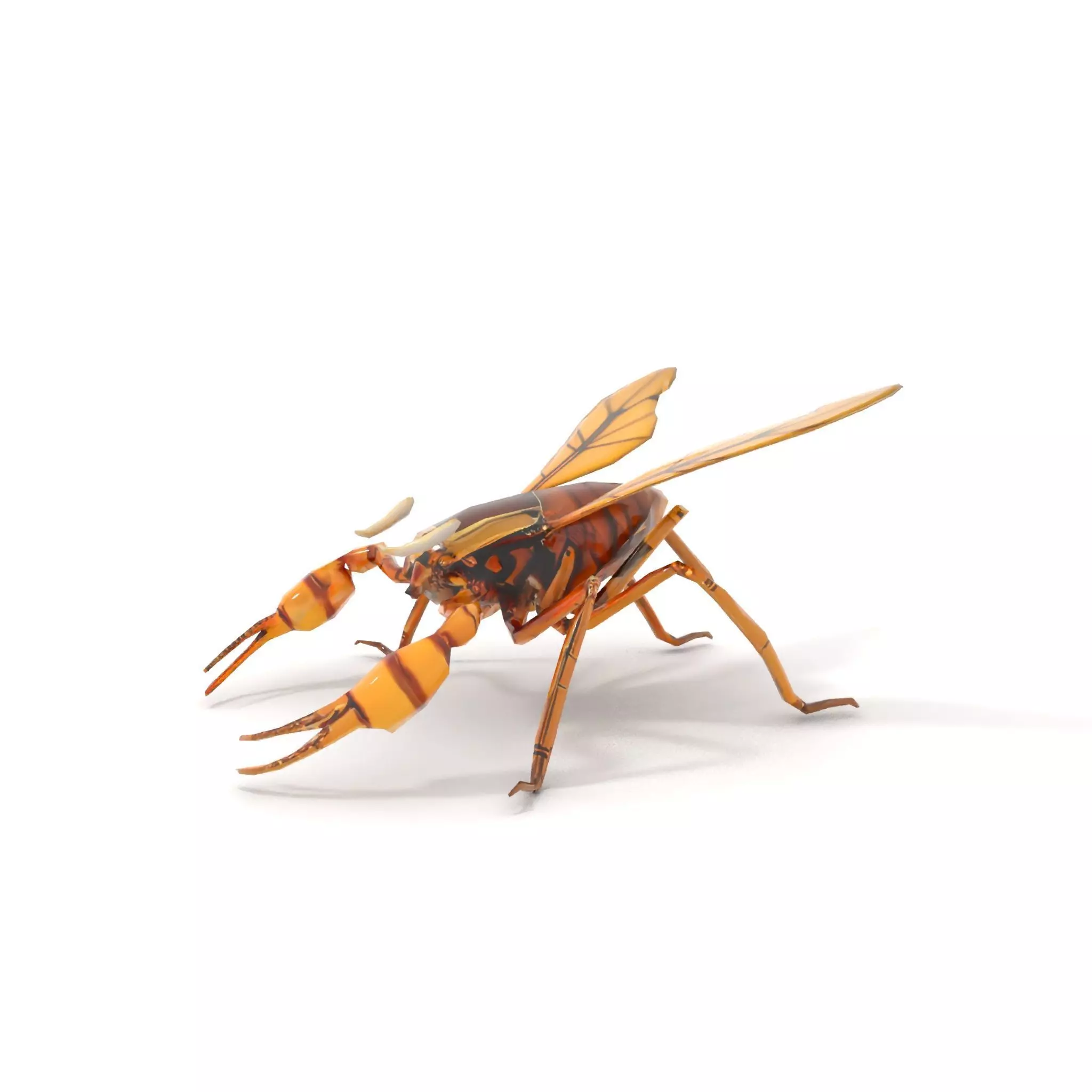 Golden Mechanical Wasp model pack Low-poly 3D model_8