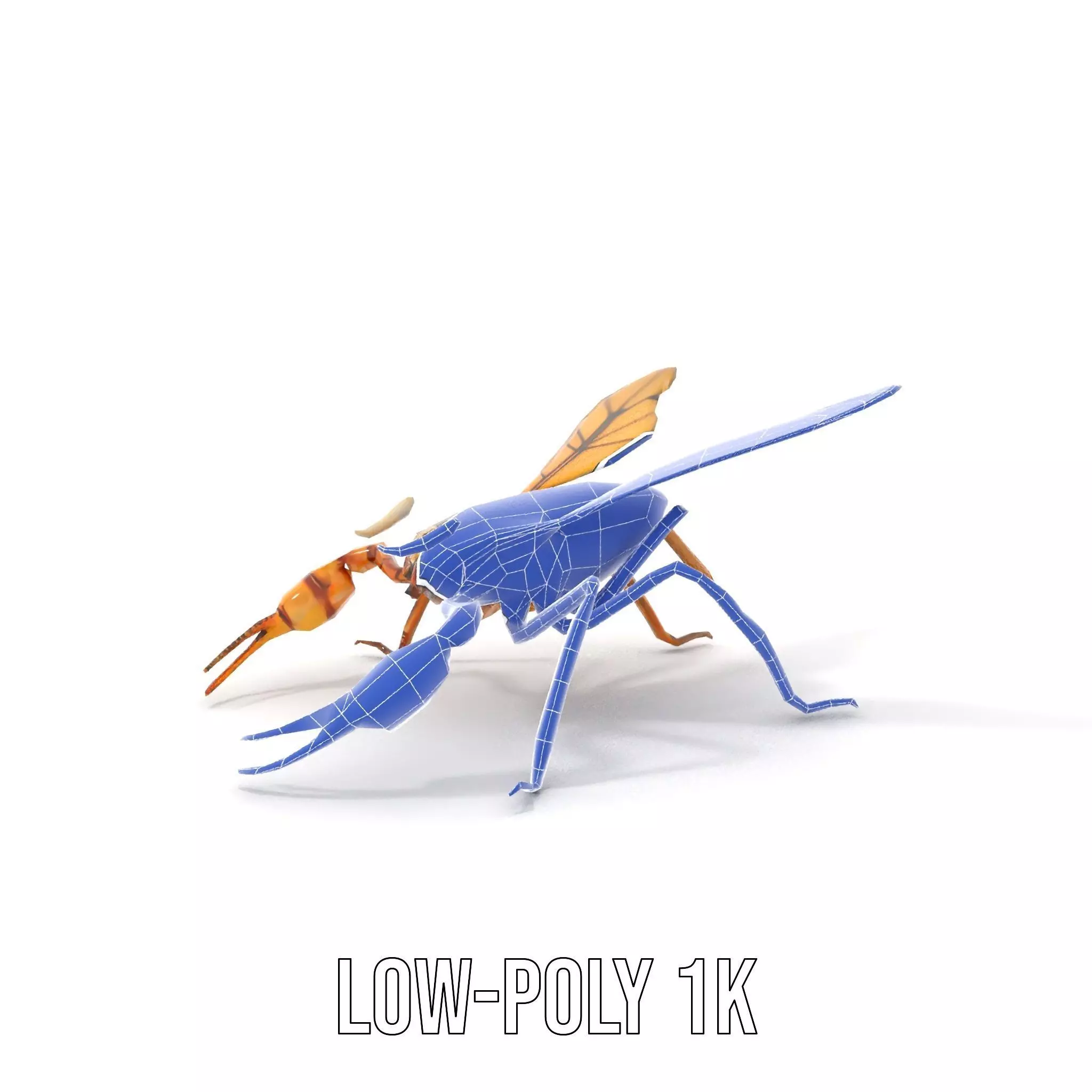 Golden Mechanical Wasp model pack Low-poly 3D model_26