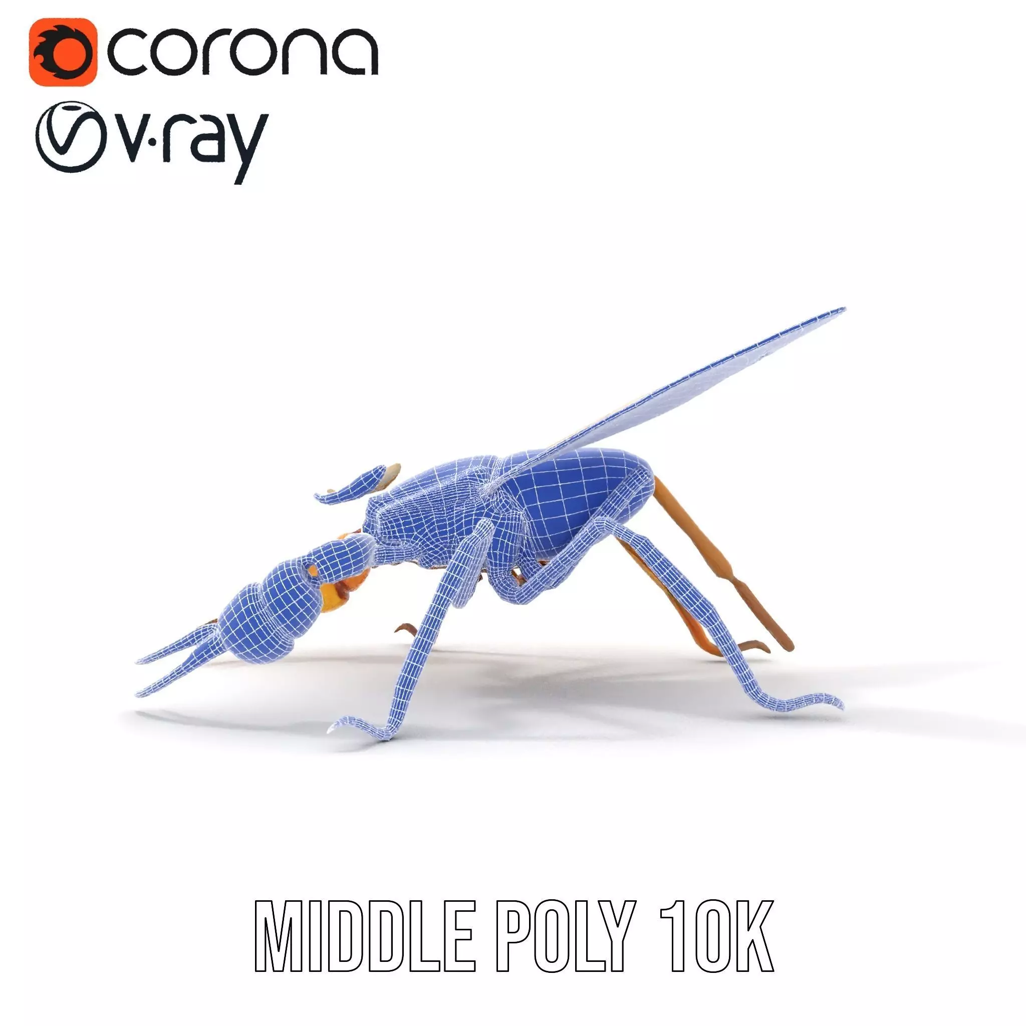 Golden Mechanical Wasp model pack Low-poly 3D model_25