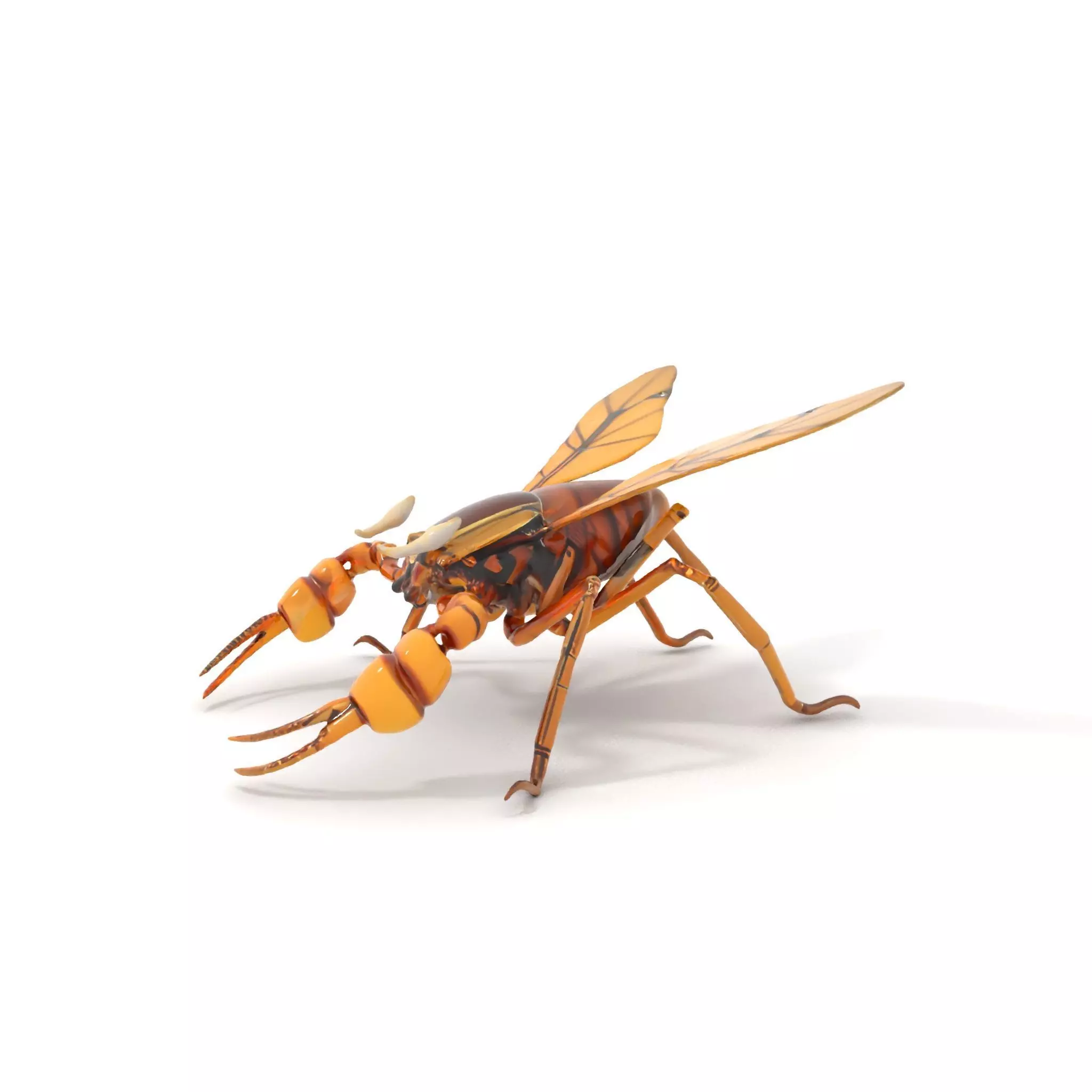 Golden Mechanical Wasp model pack Low-poly 3D model_0