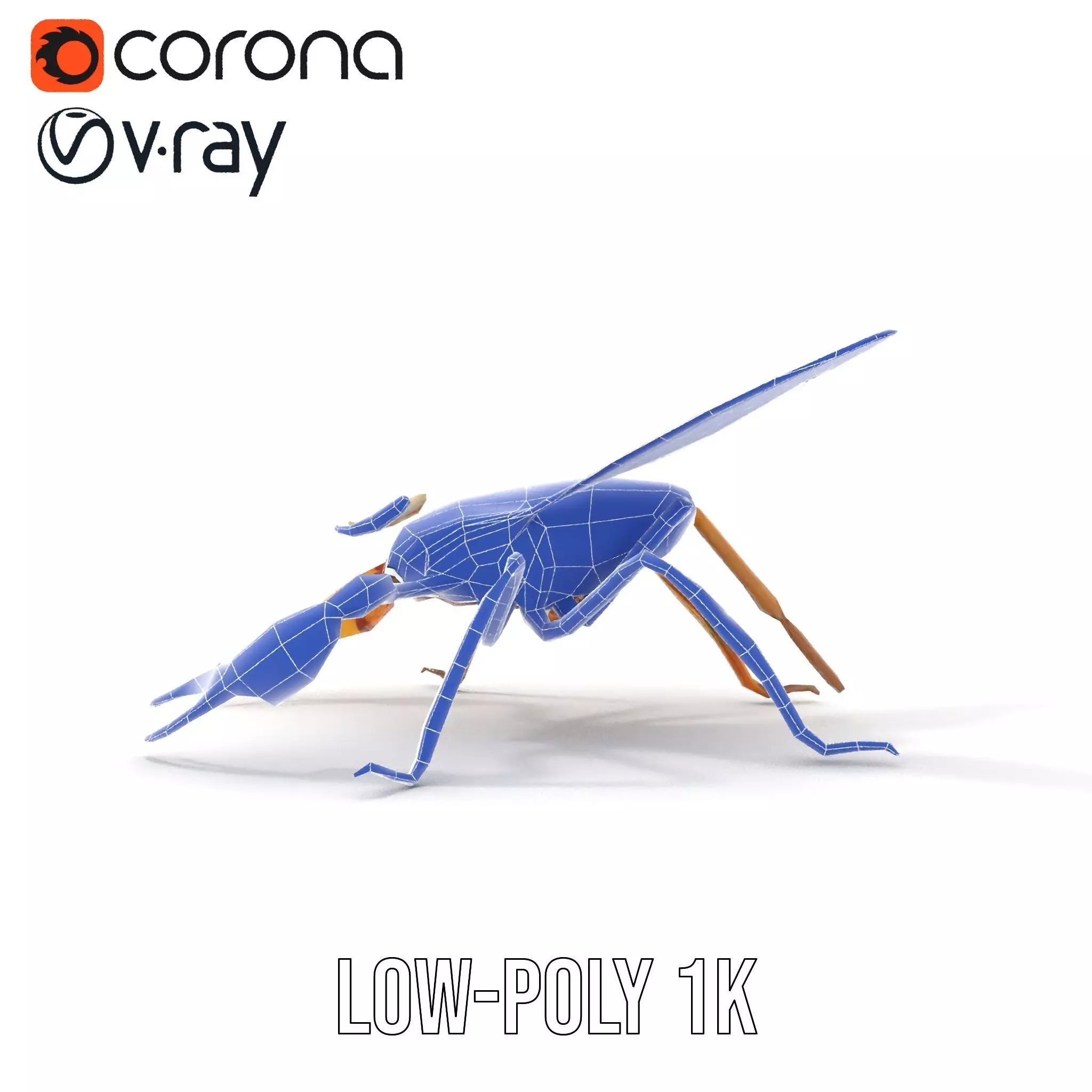 Golden Mechanical Wasp model pack Low-poly 3D model_32