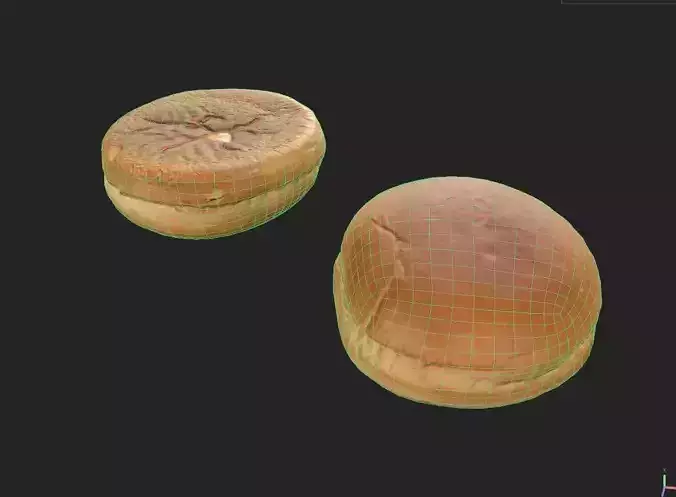 Hamburger Bun M01 Low-poly 3D model 7