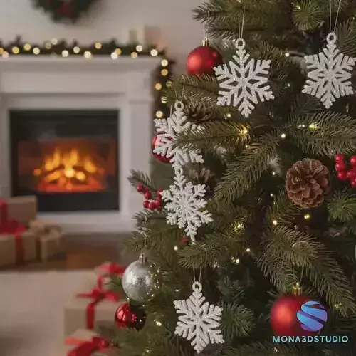 7 Printable Snowflakes - Christmas Tree Decorations 3D print model