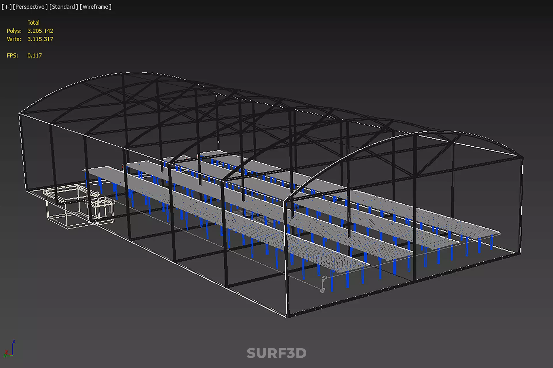 GREENHOUSE PLANT FARM CULTIVATION AEROPONIC HYDROPONIC GARDEN 3D model_12