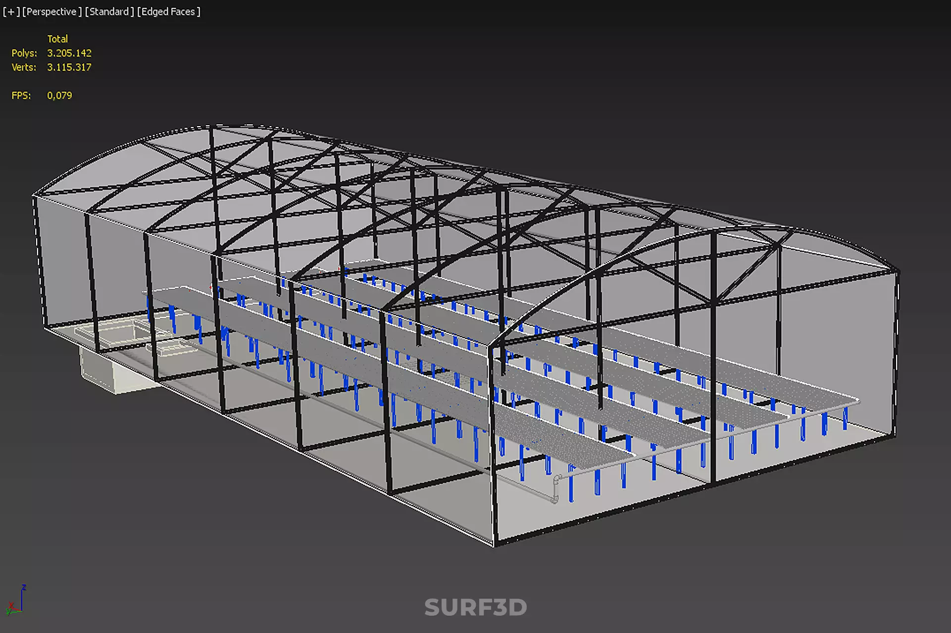 GREENHOUSE PLANT FARM CULTIVATION AEROPONIC HYDROPONIC GARDEN 3D model_11