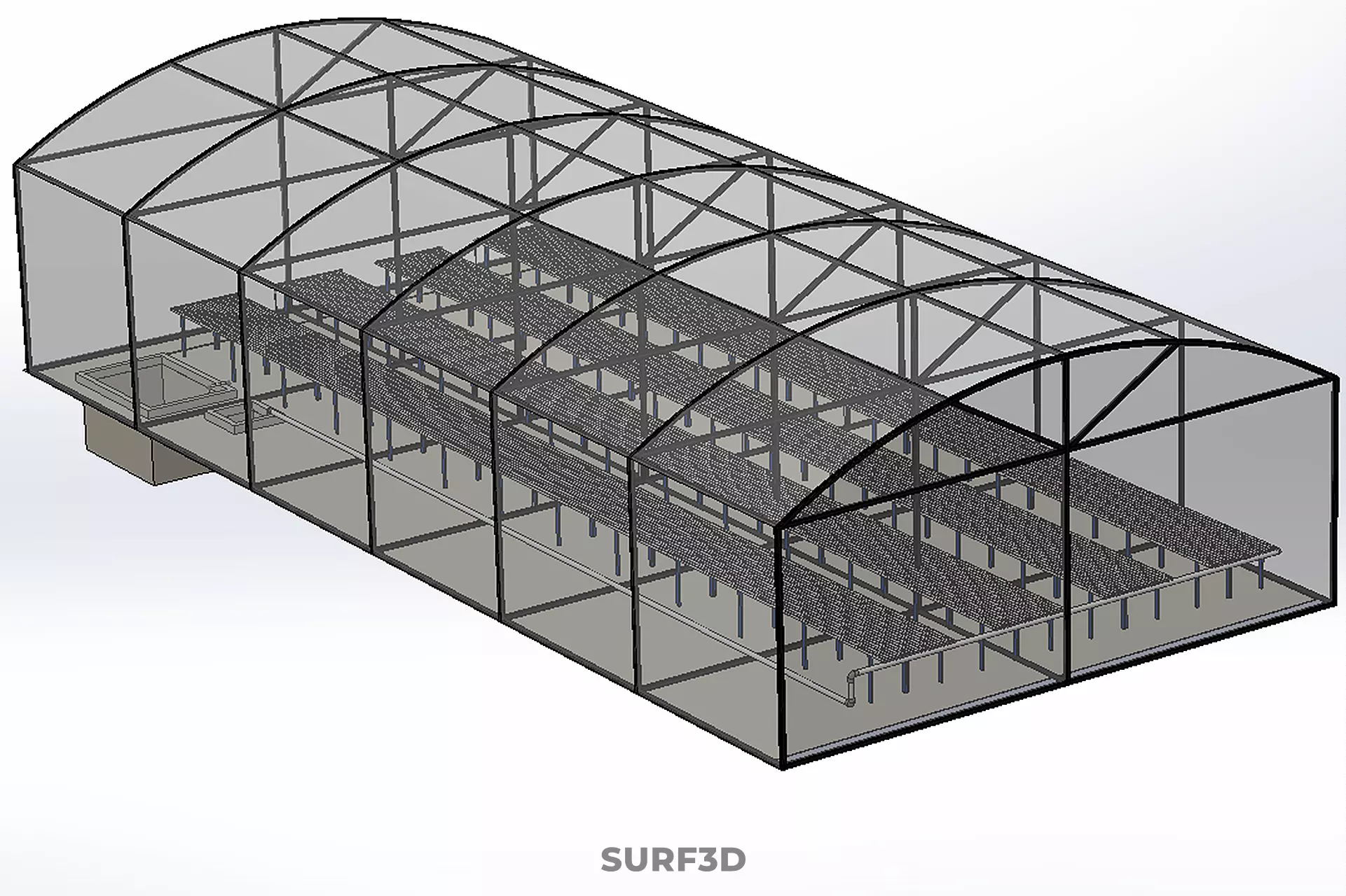 GREENHOUSE PLANT FARM CULTIVATION AEROPONIC HYDROPONIC GARDEN 3D model_10