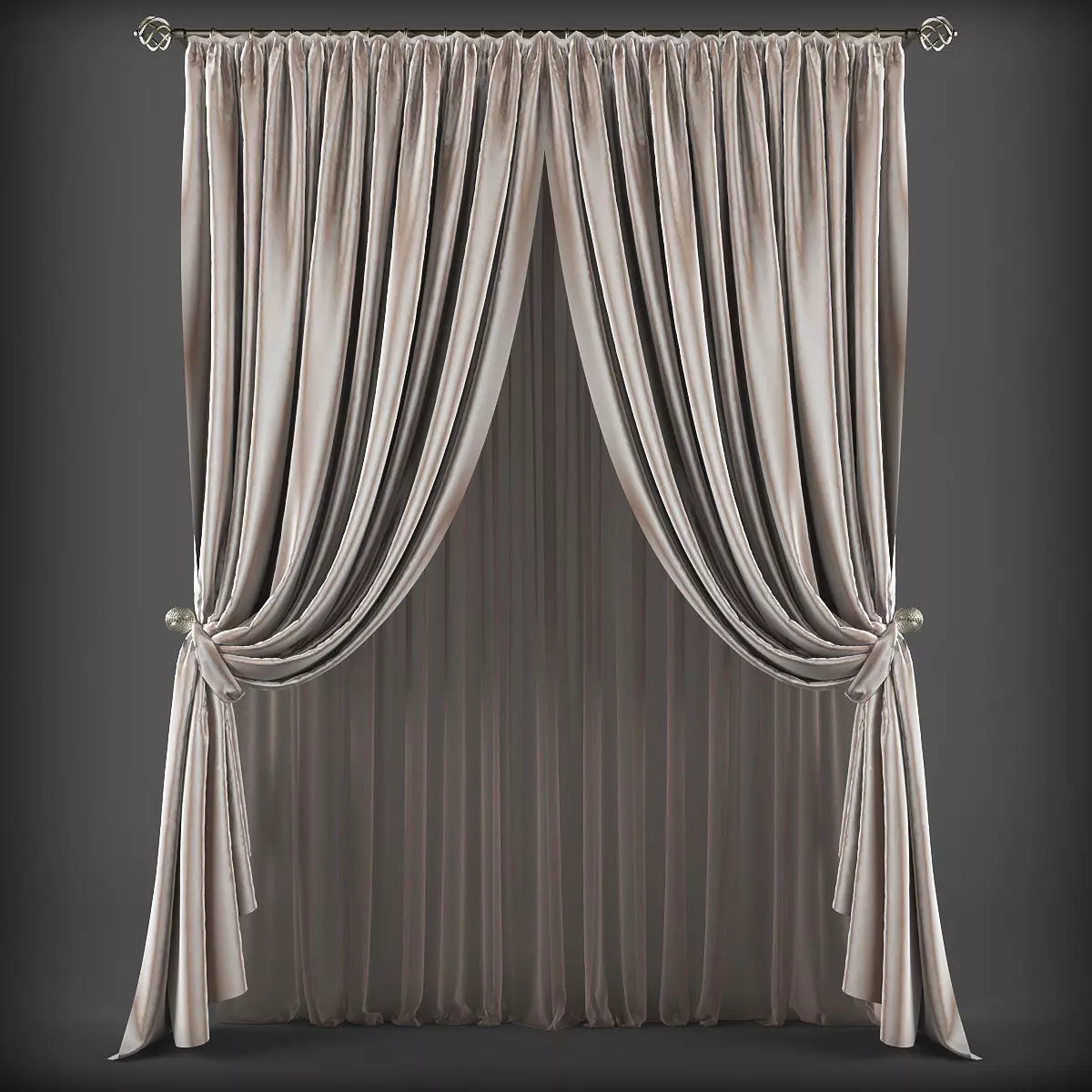 Curtain 3D model - 192  Low-poly 3D model_0