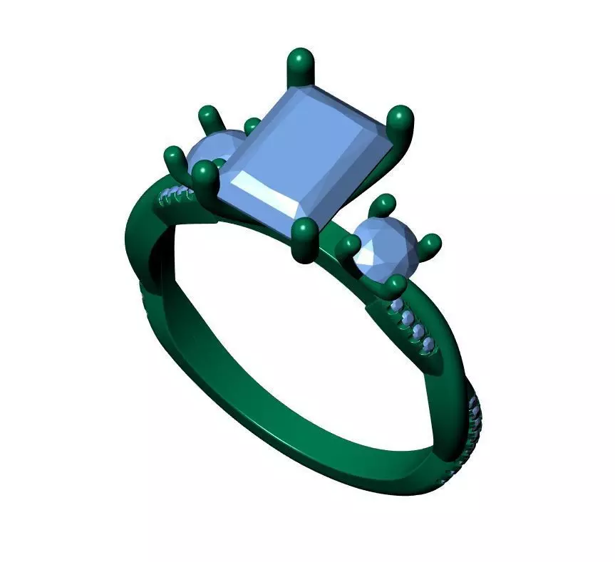 RADIANT SOLITAIRE ENGAGEMENT RING 3D print model_8