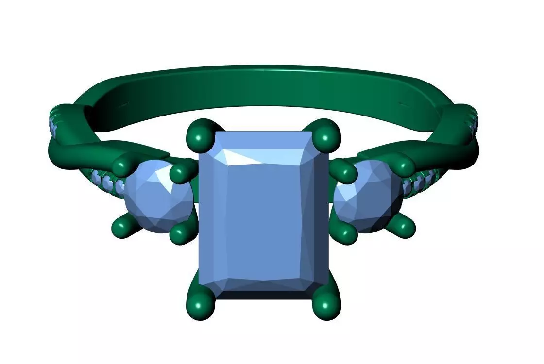 RADIANT SOLITAIRE ENGAGEMENT RING 3D print model_12