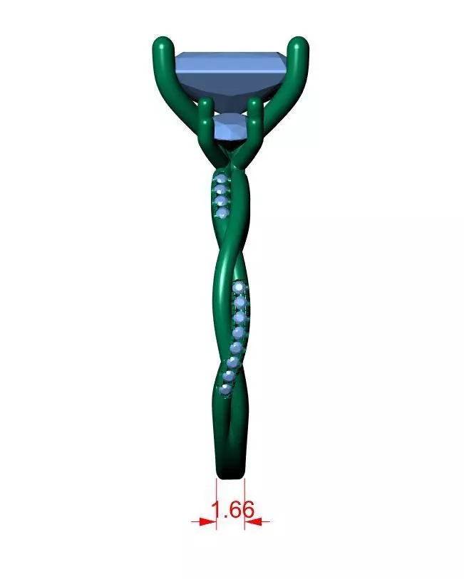 RADIANT SOLITAIRE ENGAGEMENT RING 3D print model_7