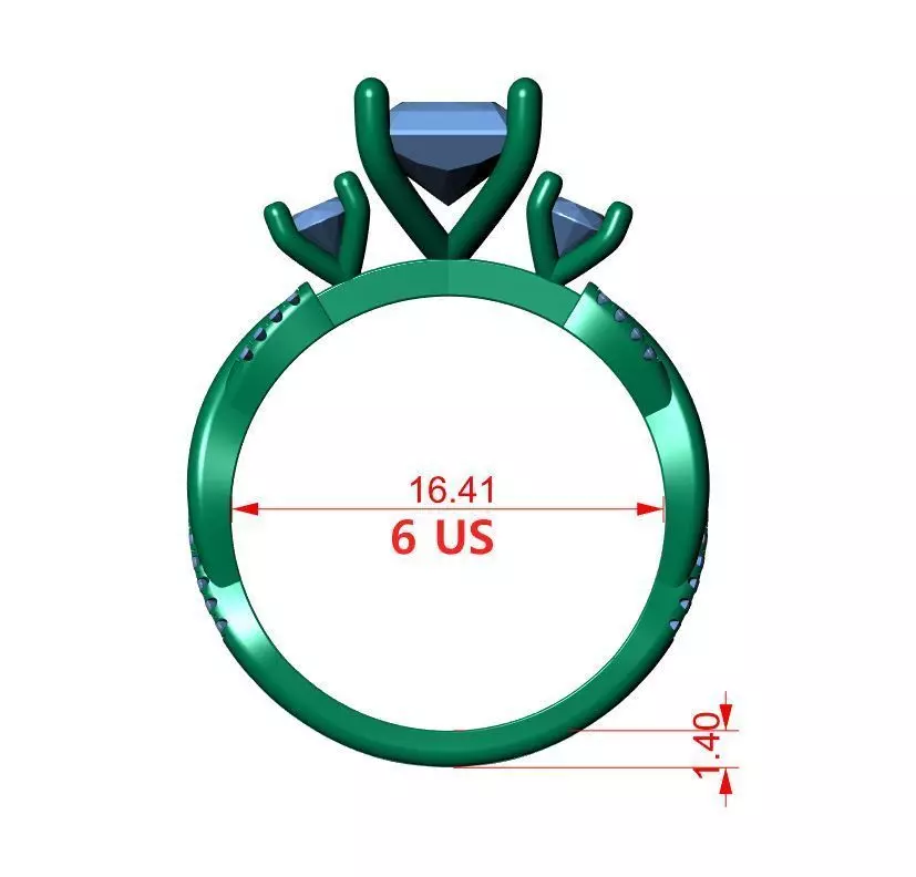 RADIANT SOLITAIRE ENGAGEMENT RING 3D print model_14